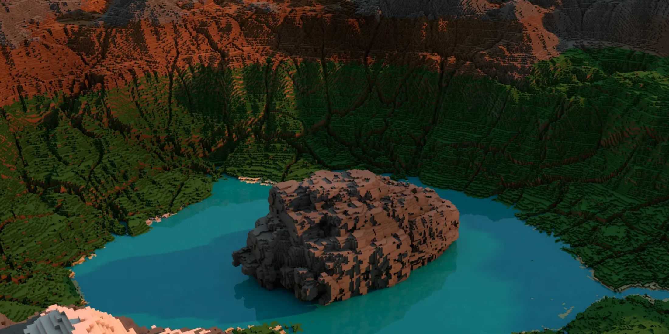 Crater Lake é um bom mapa de aventura do Minecraft