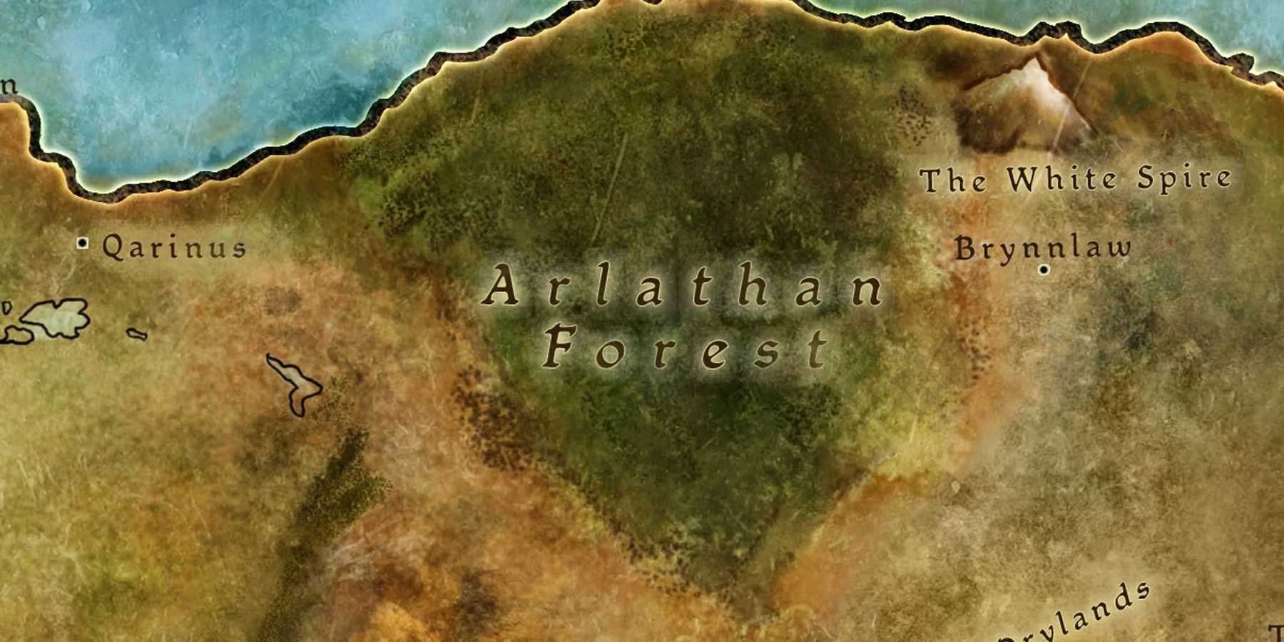 Mapa da Floresta de Arlathan de Dragon Age