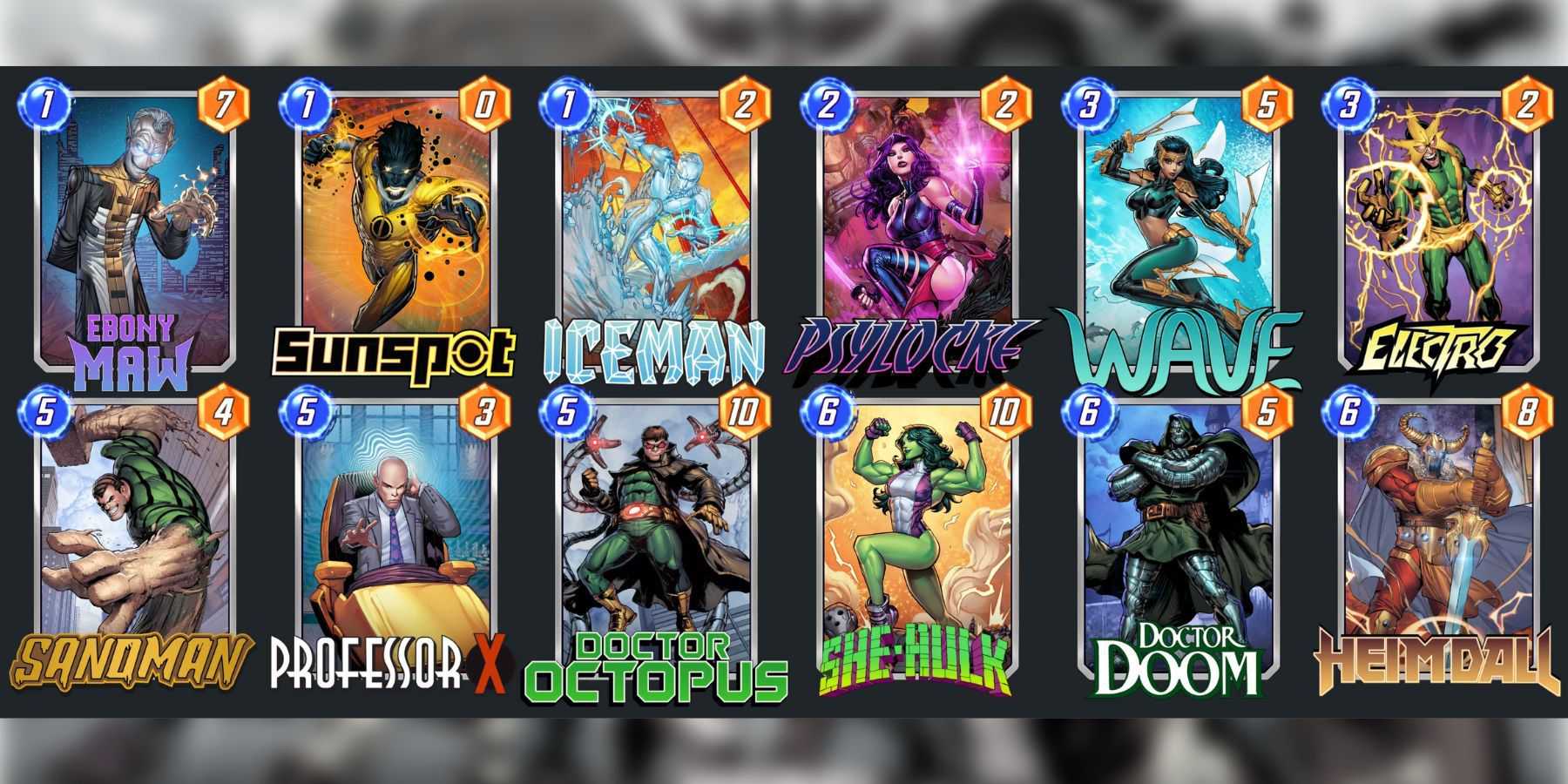 melhores cartas para deck de eletro rampa no Marvel Snap.