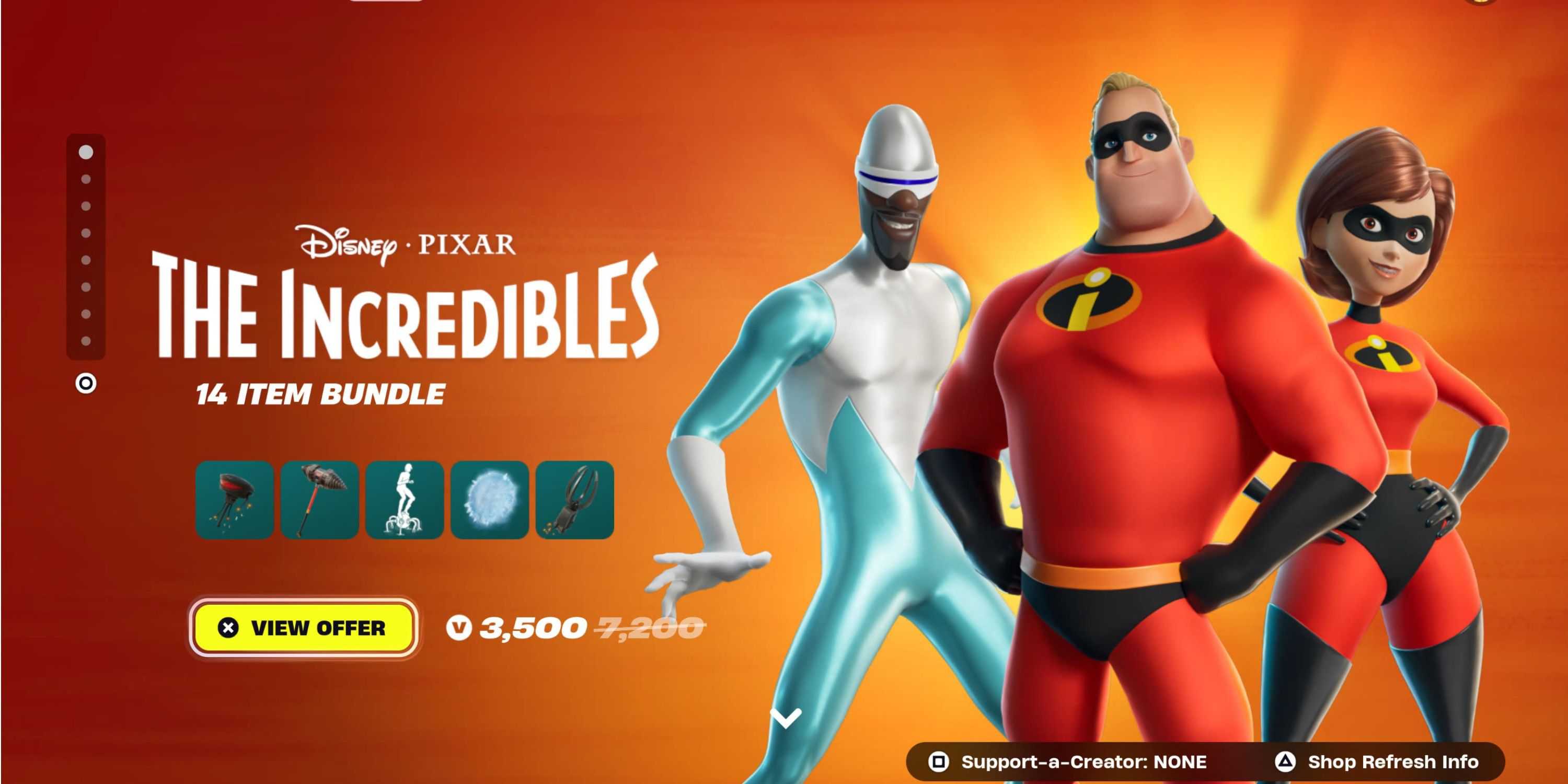 the incredibles fortnite item shop