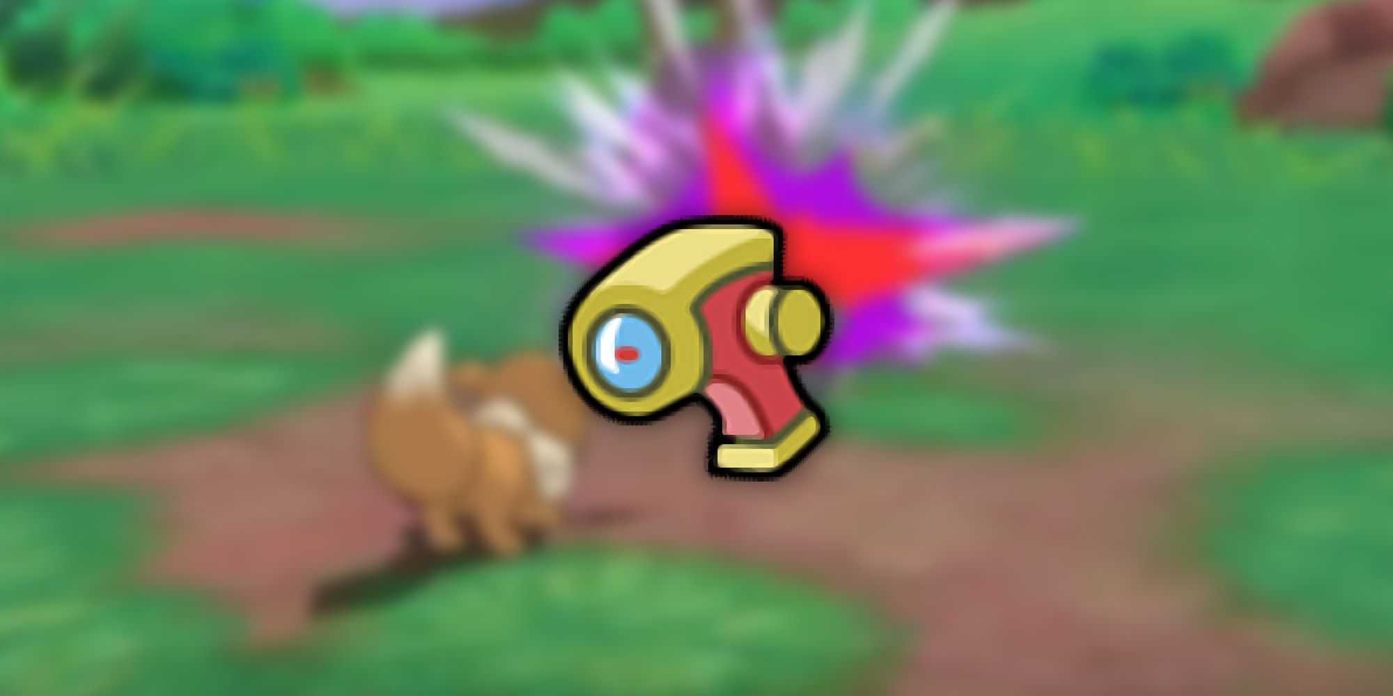 Pokemon -Eevee acertando um ataque com lente zoom PNG no topo