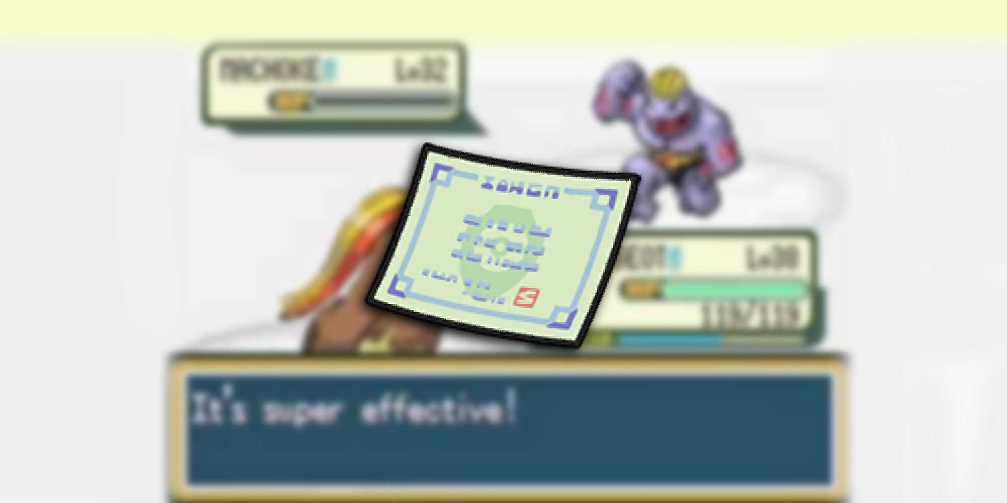 Pokemon – Exemplo de movimento supereficaz no jogo com política de fraqueza PNG no topo