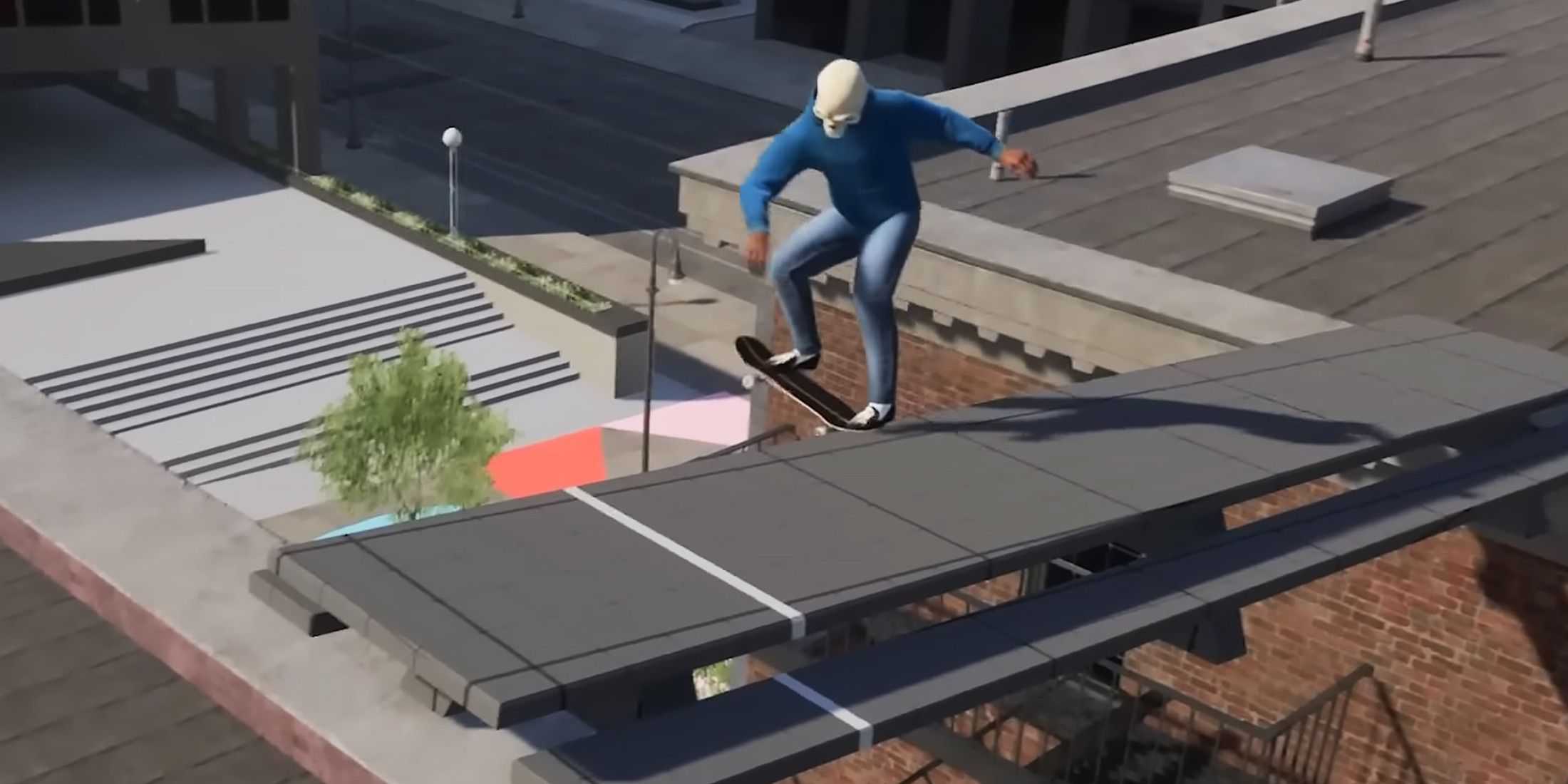 Skate 4 Grinding na mesa no telhado