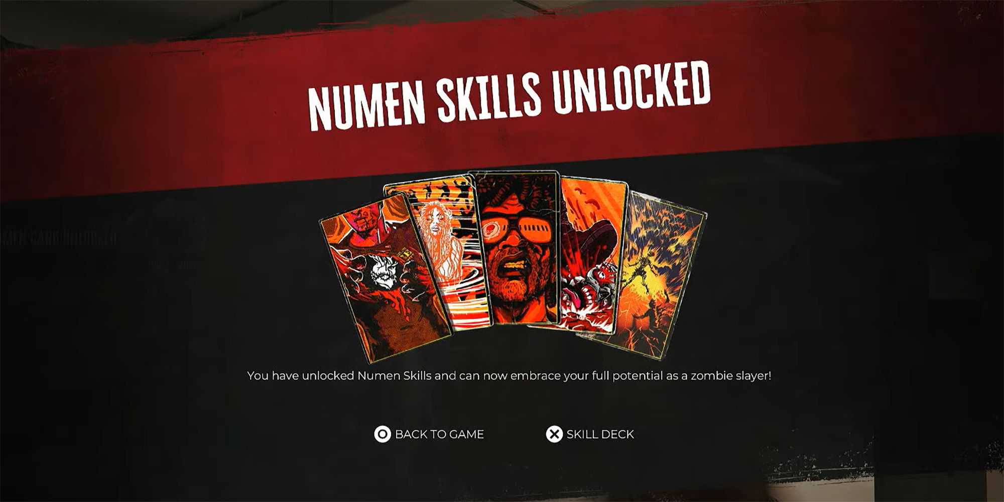 Dead Island 2 - Numen Skills Unlocked Pop Up