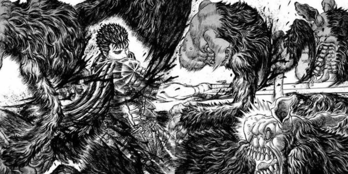 Guts attacking