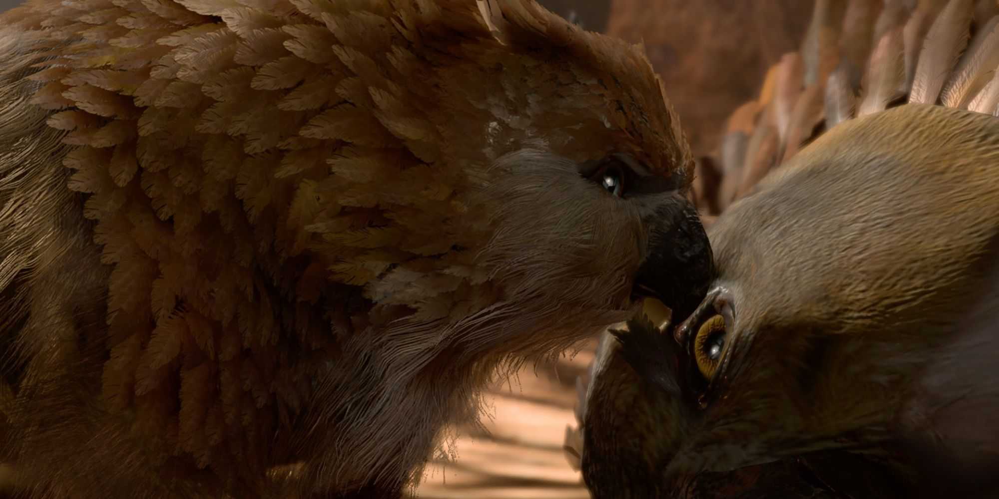 O Owlbear comendo sua mãe em Baldur's Gate 3