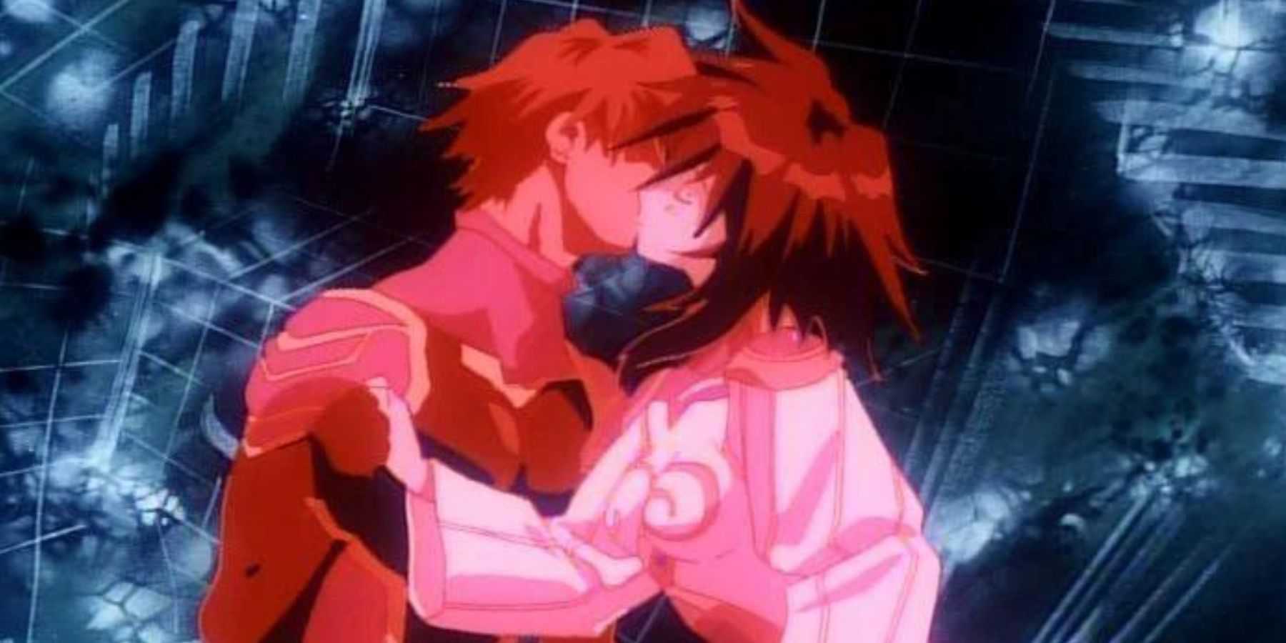 Gene Starwind e Melfina (Outlaw Star) beijo no anime