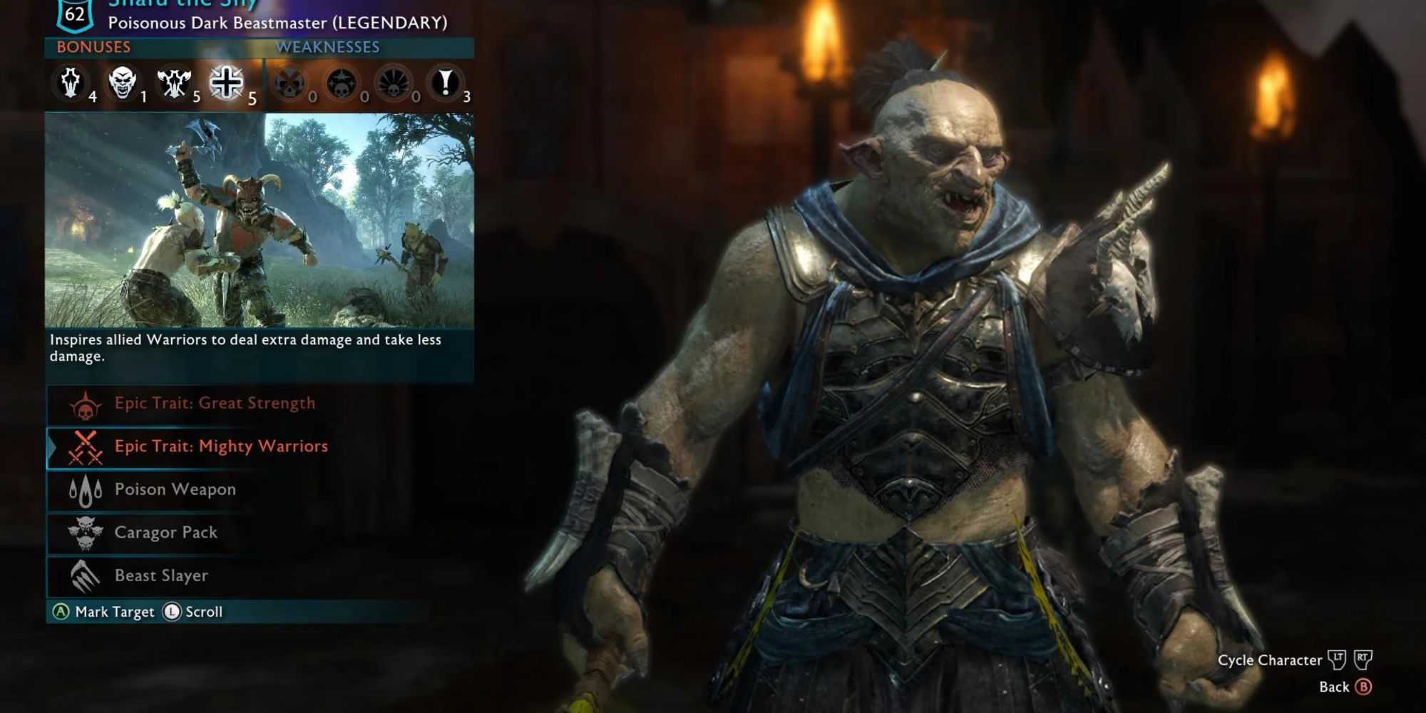 beastmaster in shadow of war