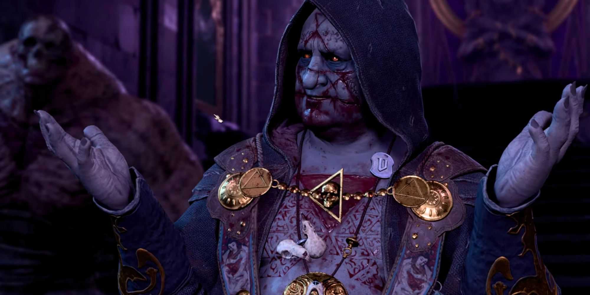 Balthazar encolhendo os ombros em Baldur's Gate 3