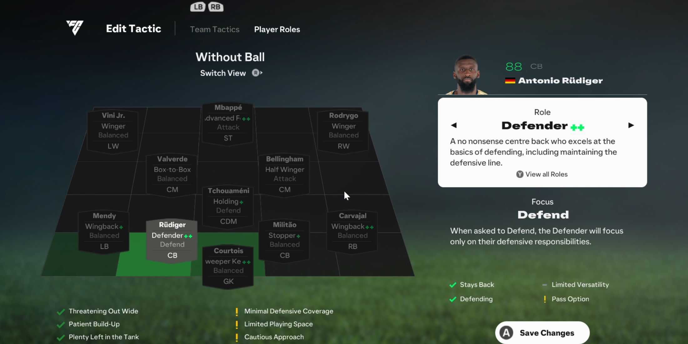 All Player Roles in EA Sports FC 25 - Antonio Rudiger CB