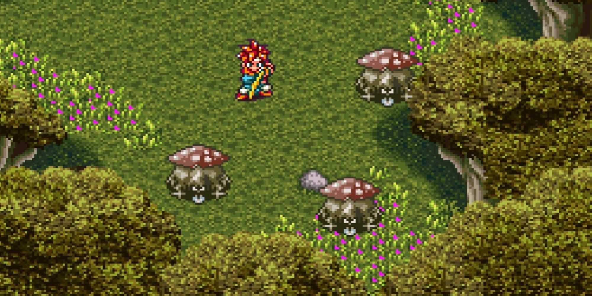 Crono Lutando uma batalha sozinho em Chrono Trigger