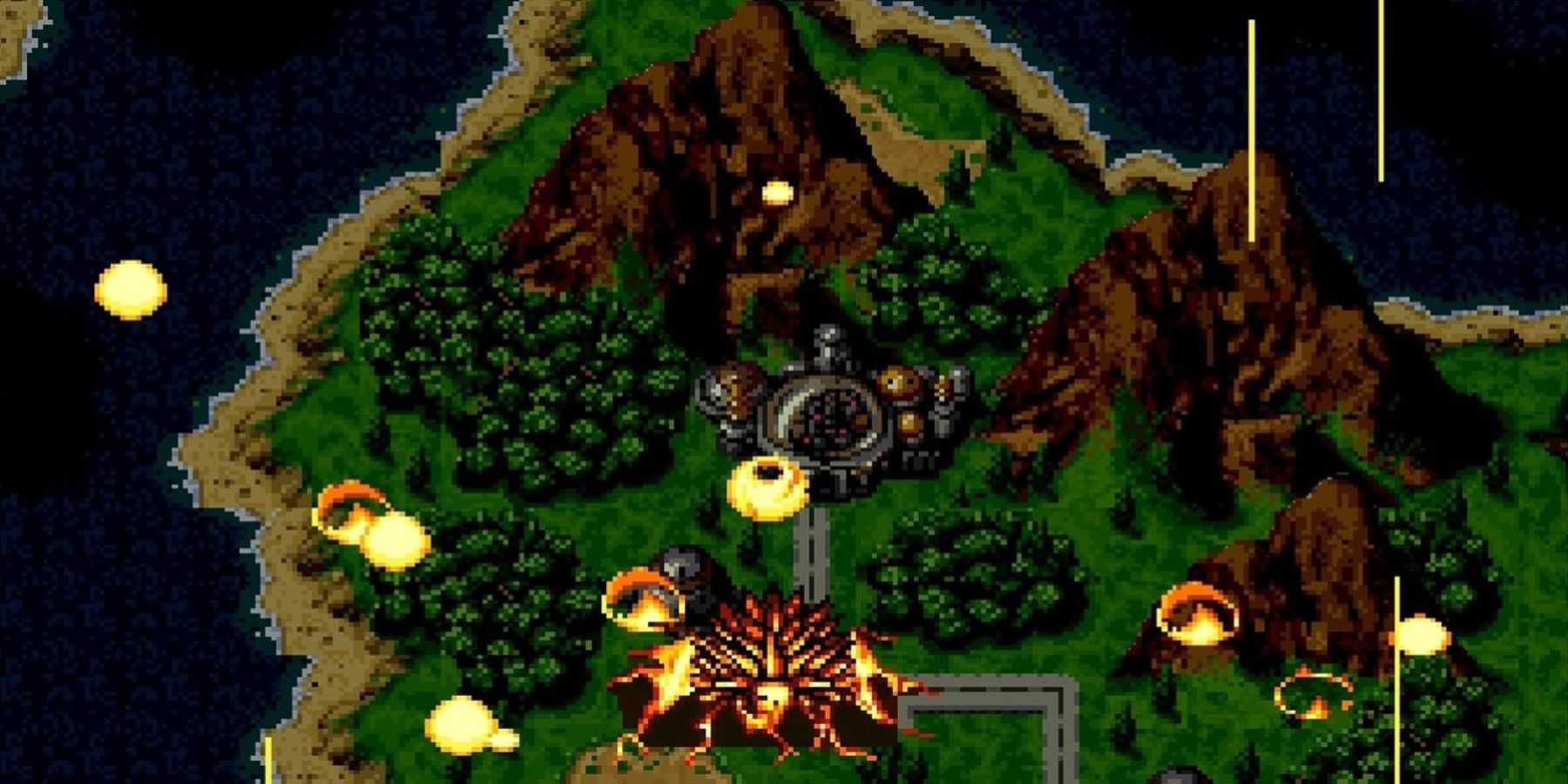 Lavos emerging in Chrono Trigger