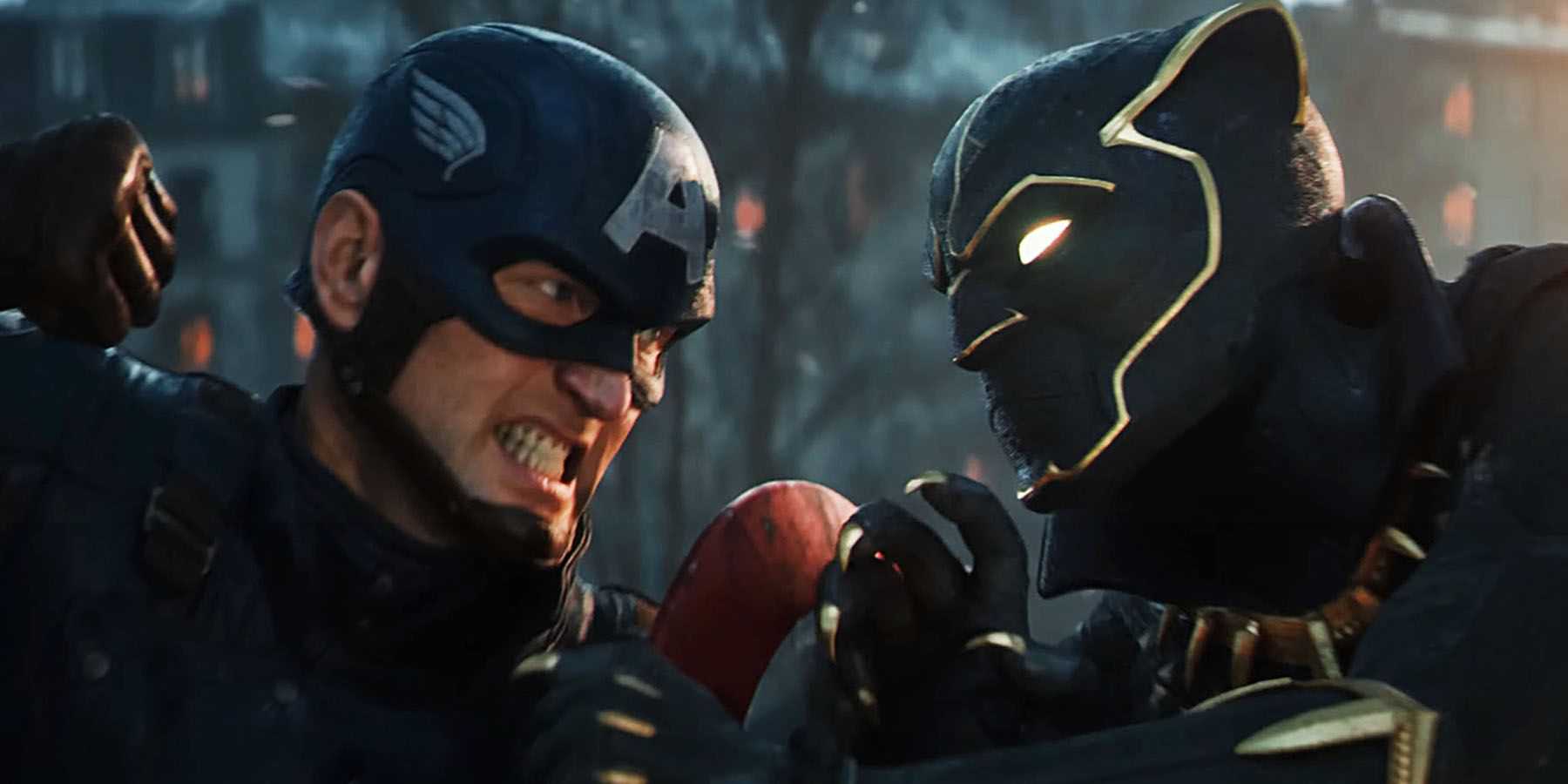 A screenshot of Captain America and Black Panther fighting in Marvel 1943: Rise of Hydra.