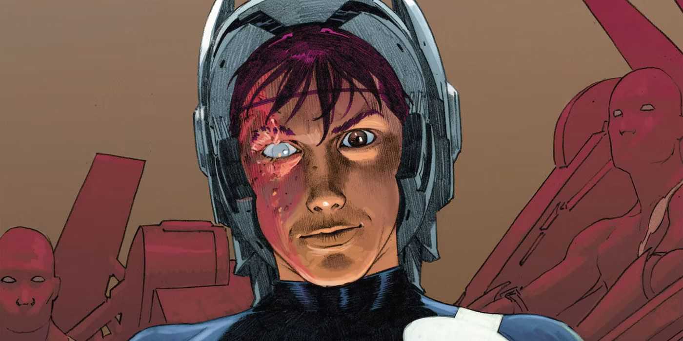 The Maker unmasked, revealing himself as Ultimate Marvel's version of Reed Richards, corrupted into a villain