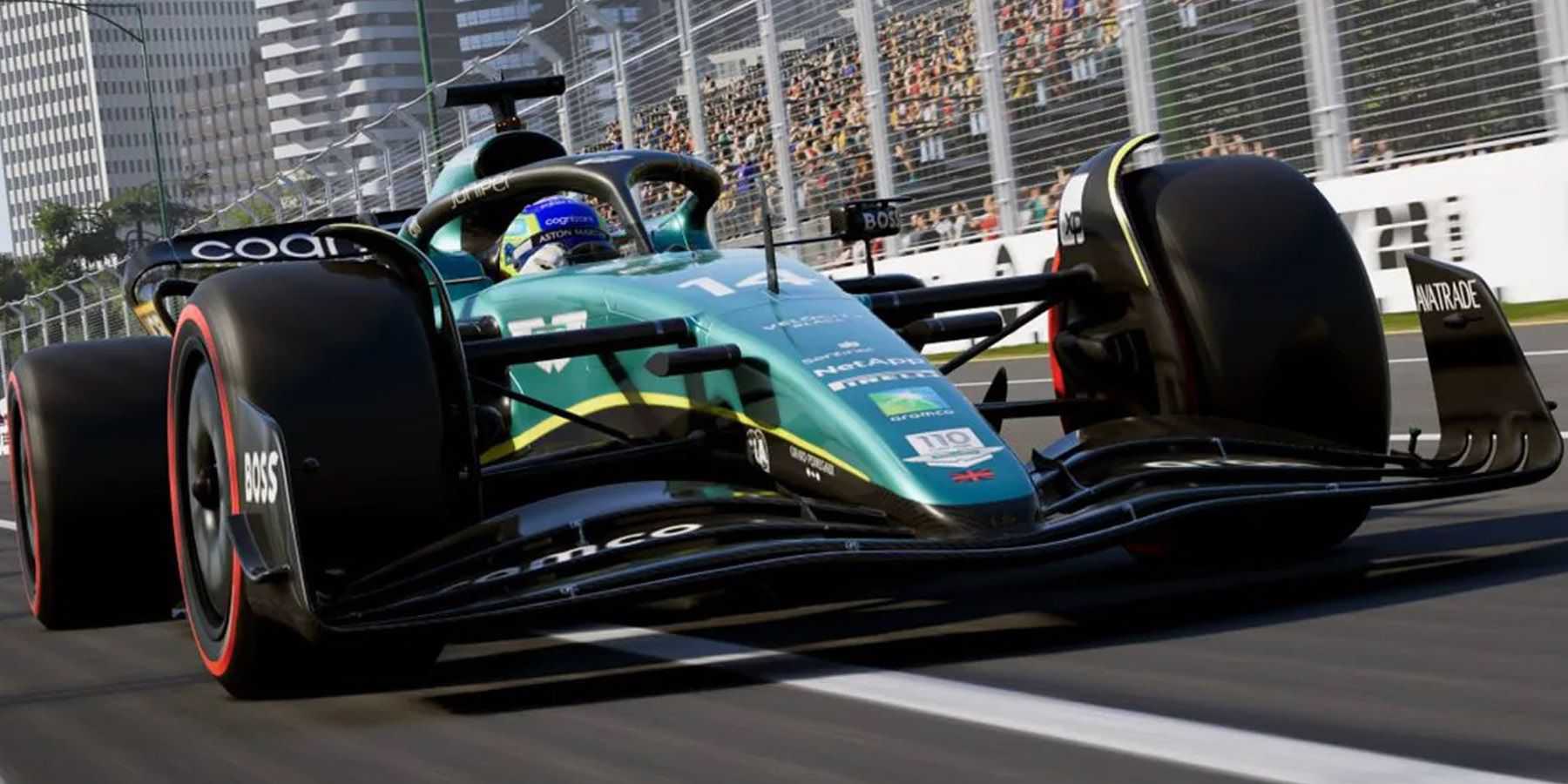 A car in F1 23 trailer