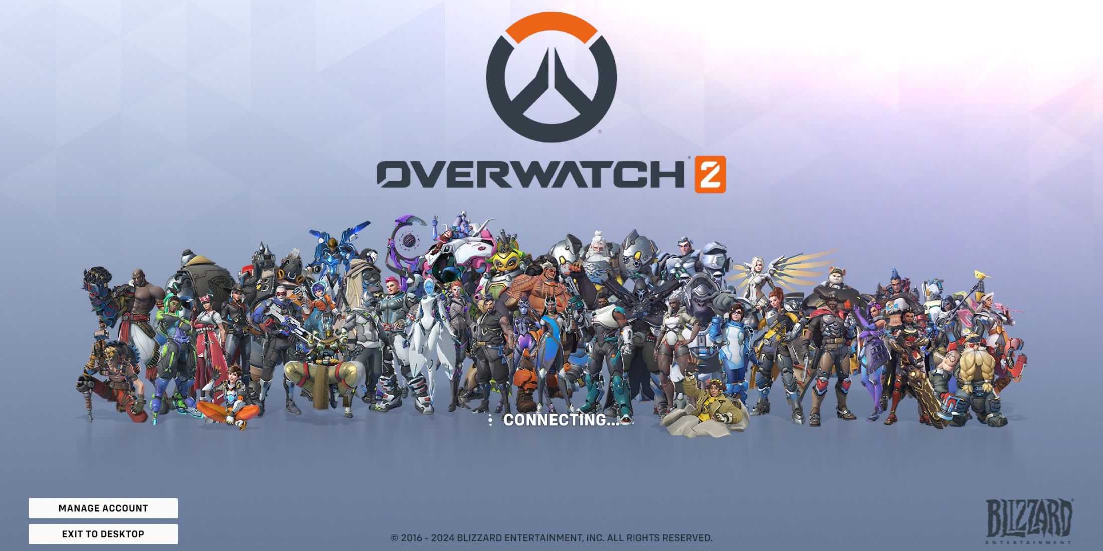 new login screen for overwatch 2 featuring all the heroes released so far