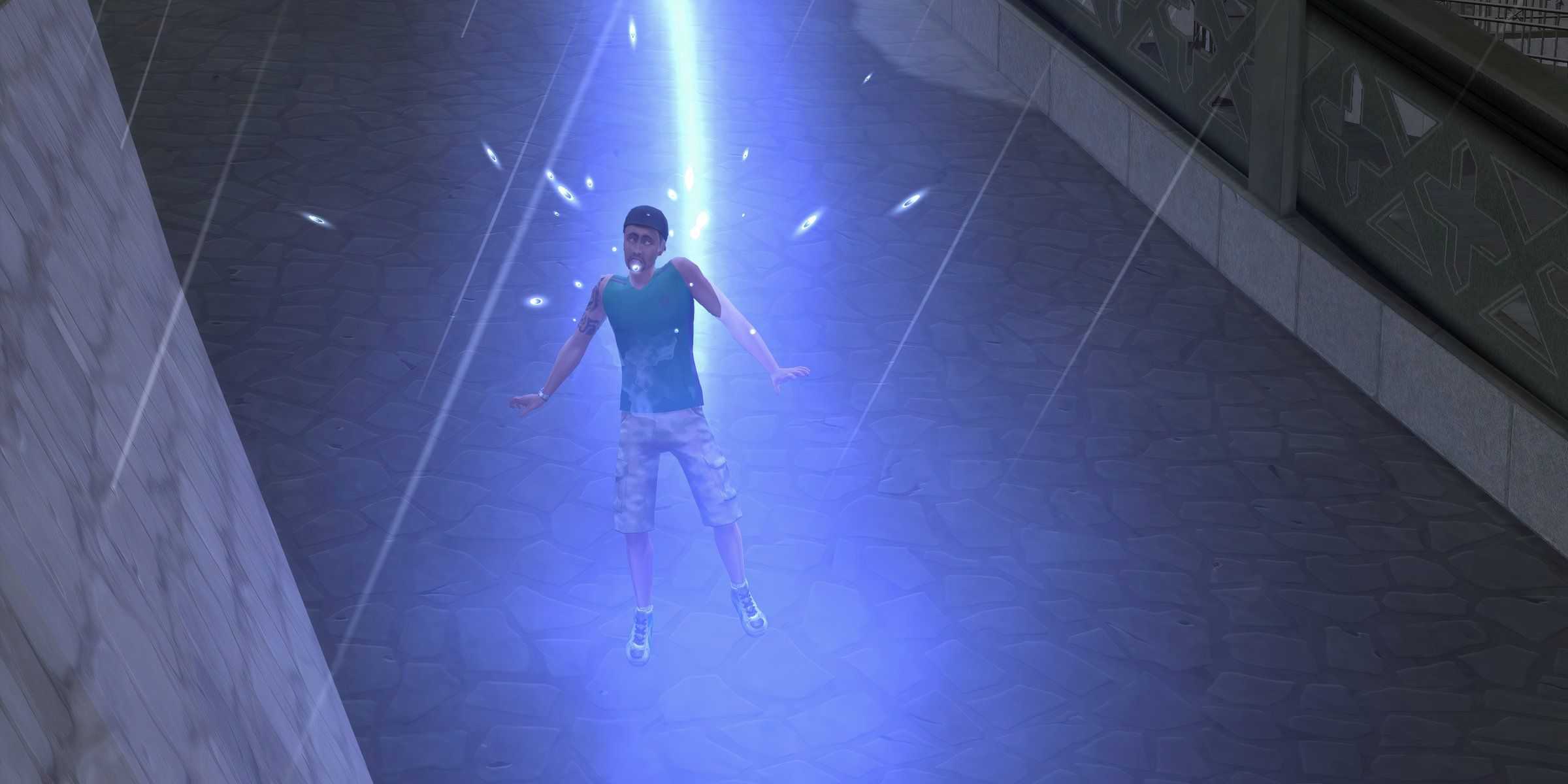 Sim getting struck by lightning