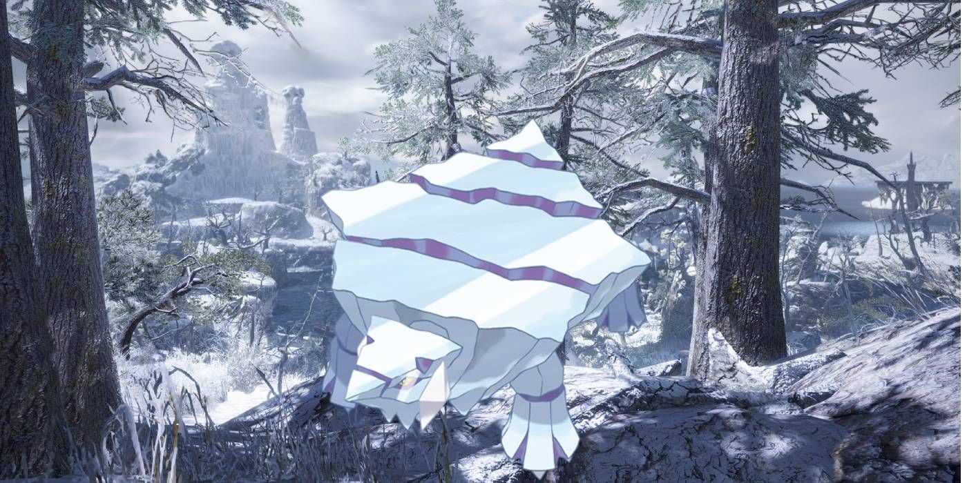 Avalugg from Pokemon in the Frost Islands from Monster Hunter Rise