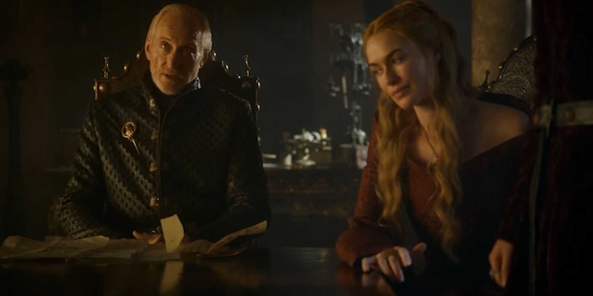 Tywin e Cersei Lannister em Game of Thrones.