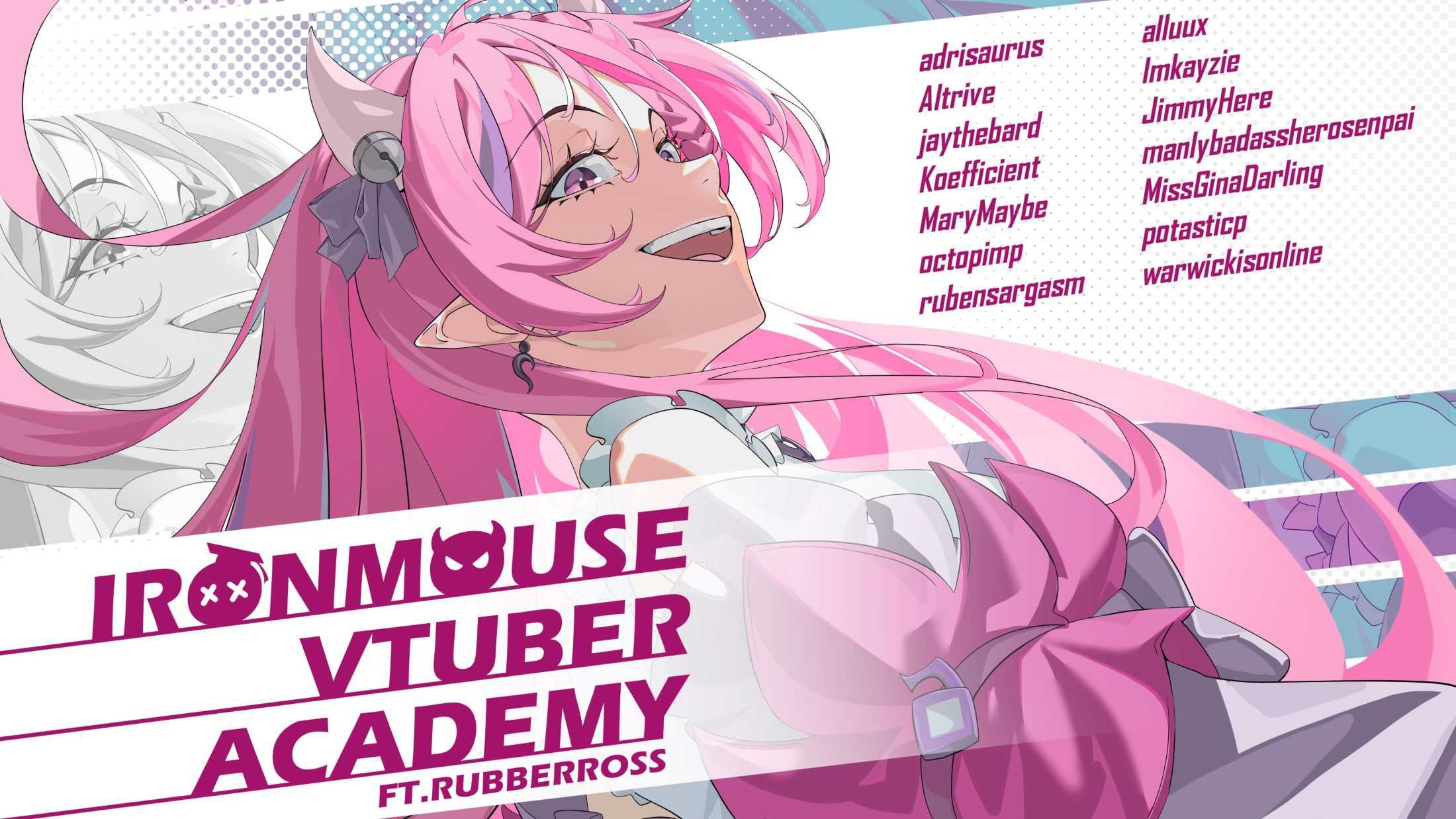 cartaz da academia ironmouse vtuber