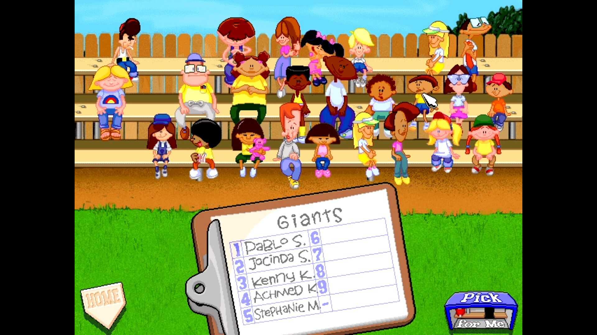 Backyard Baseball 97's Roster