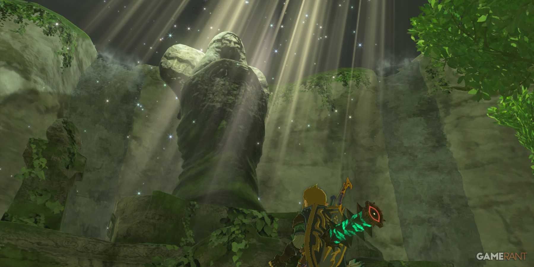 lenda de zelda lágrimas da deusa do reino estátua do poder