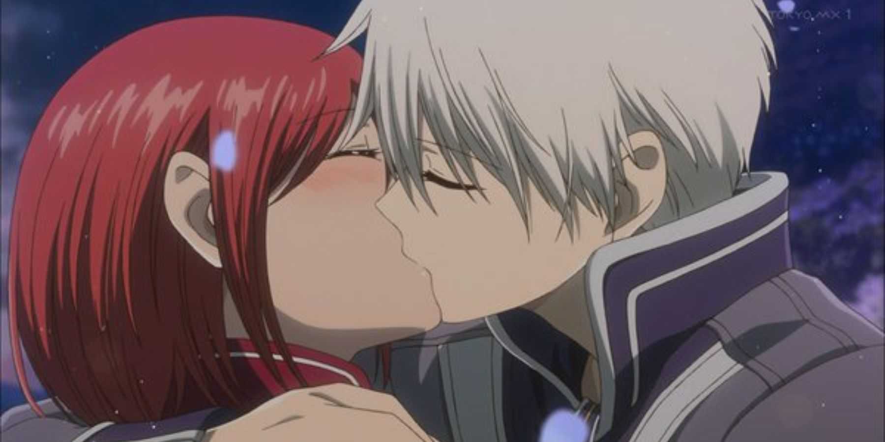 Zen Wistaria e Shirayuki (Branca de Neve com Cabelo Ruivo) anime Zen Wistalia beijo