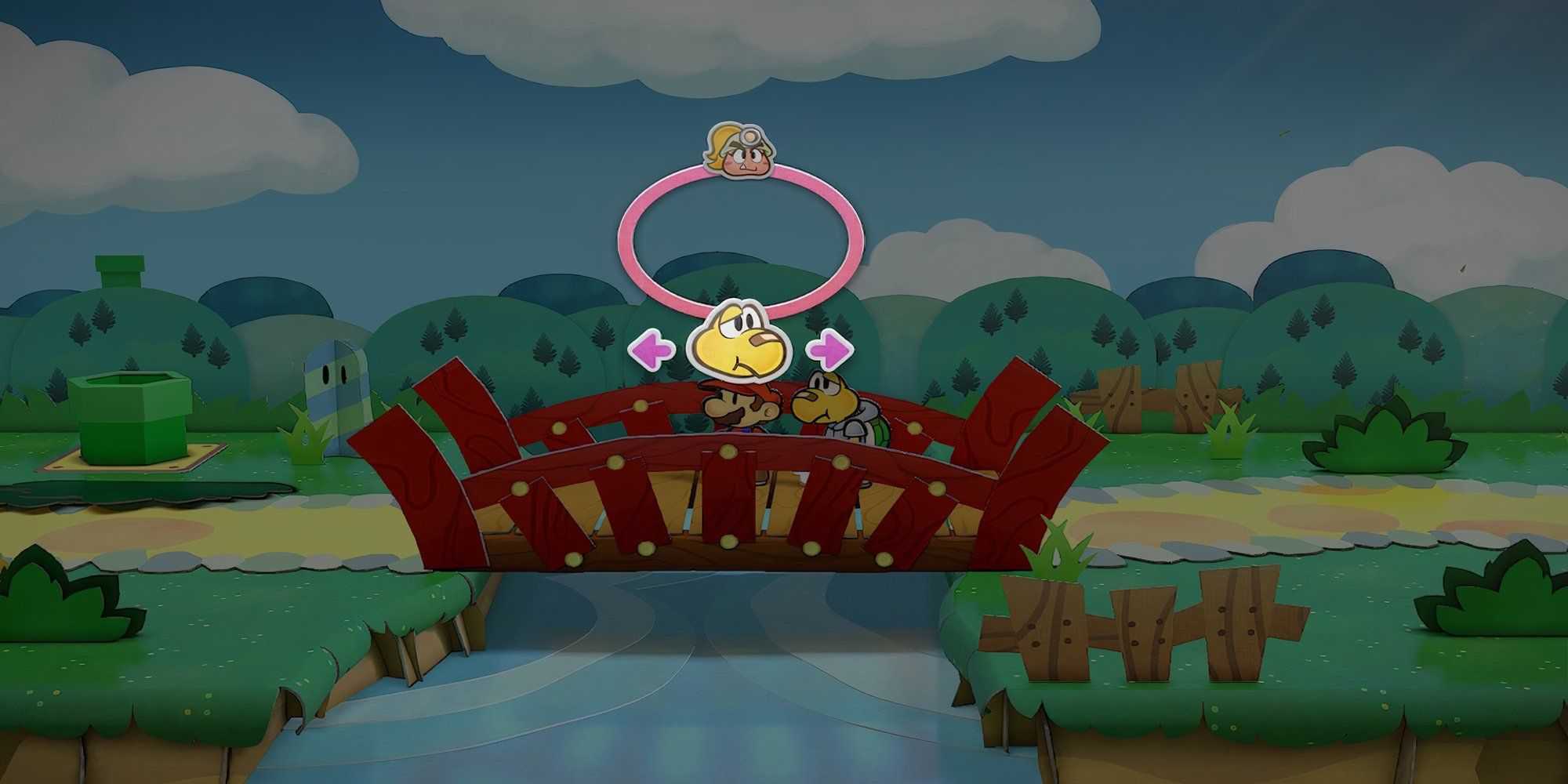 Usando a roda do parceiro em Paper Mario The Thousand-Year Door