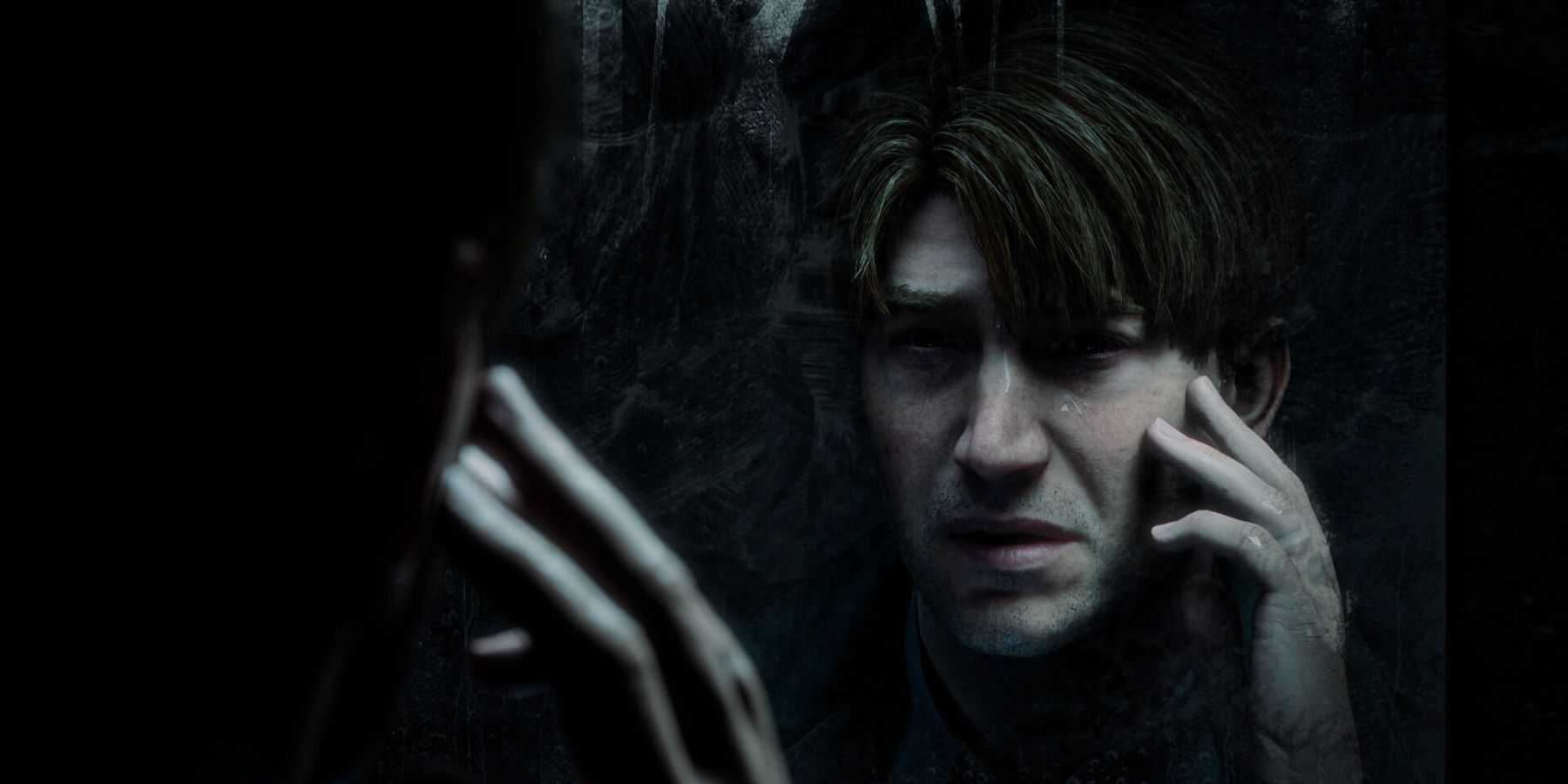 silent hill 2 remake james looking scared in mirror