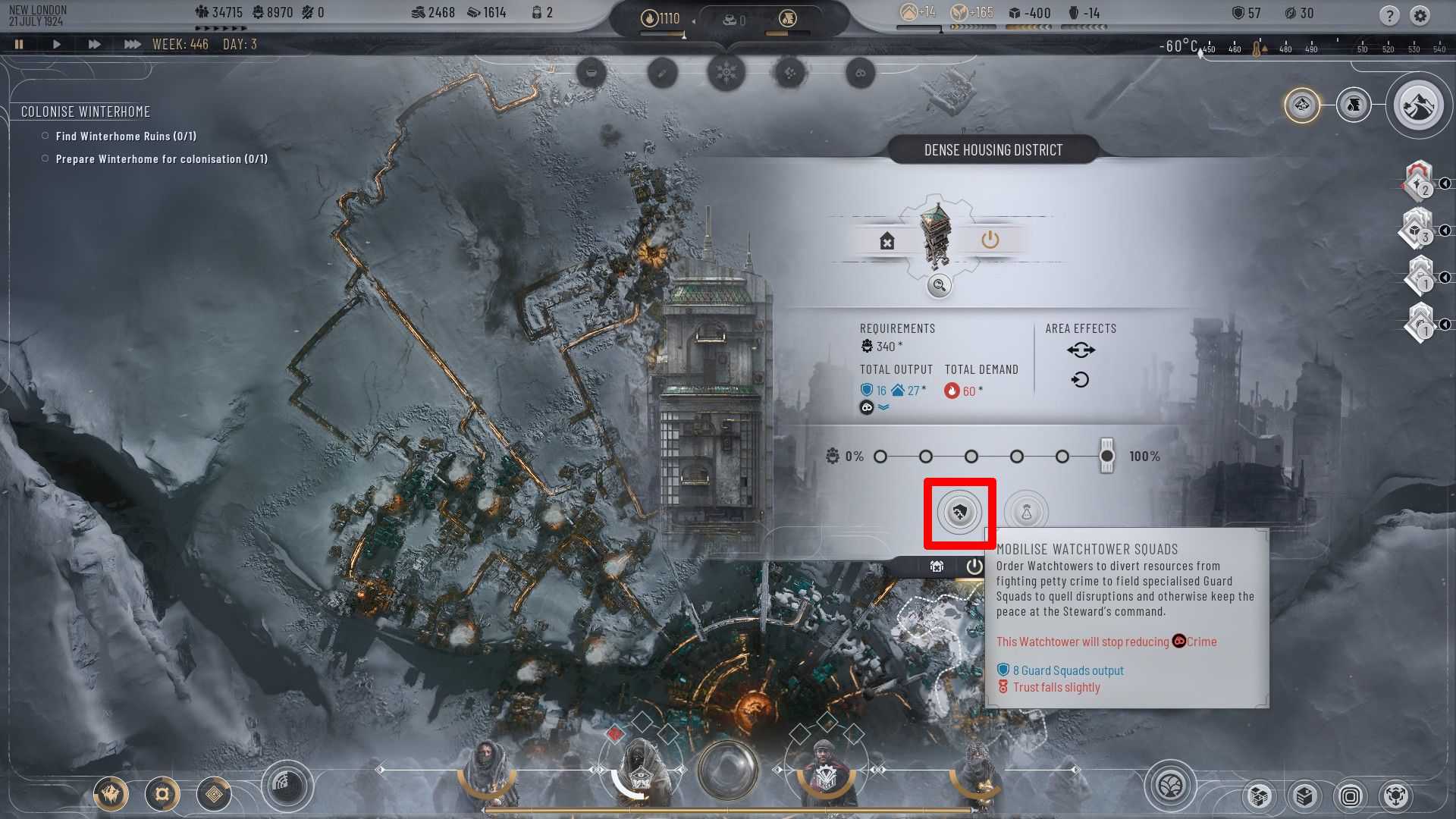 frostpunk 2 mobilise watchtower squads