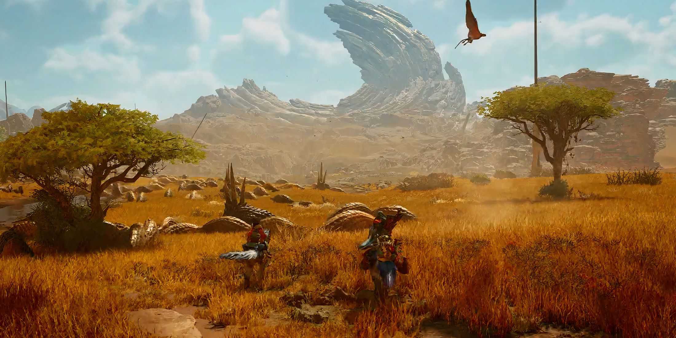 Two Hunters exploring in Monster Hunter Wilds