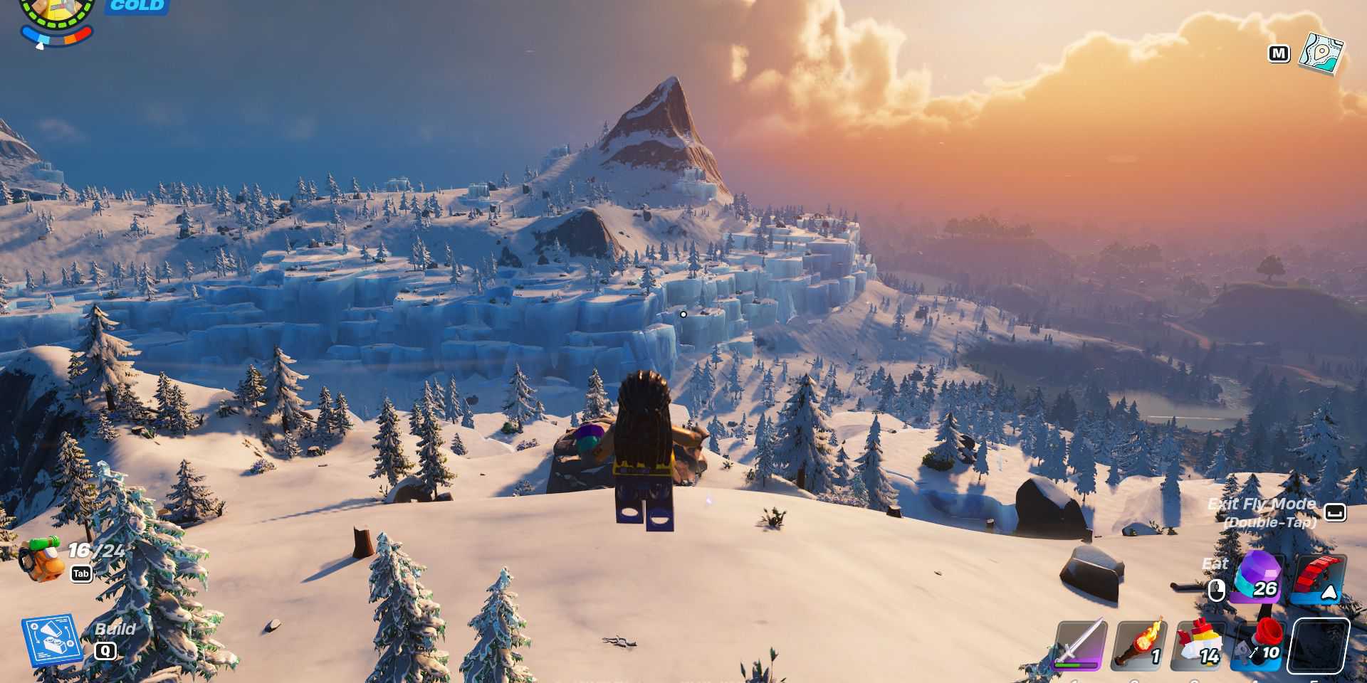 Imagem de um personagem do bioma Frostlands em Lego Fortnite