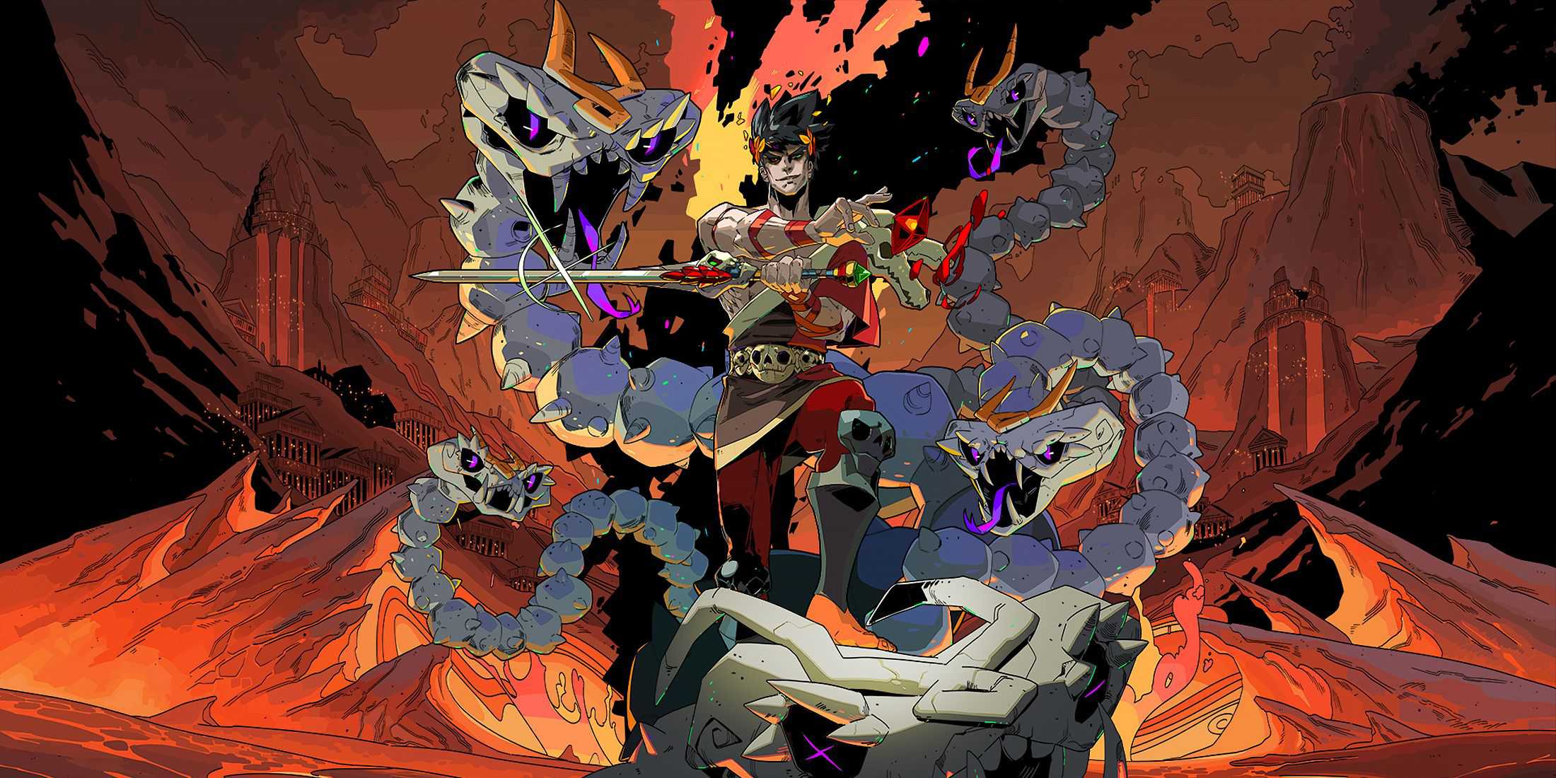 Zagreus surrounded by snakes in Hades