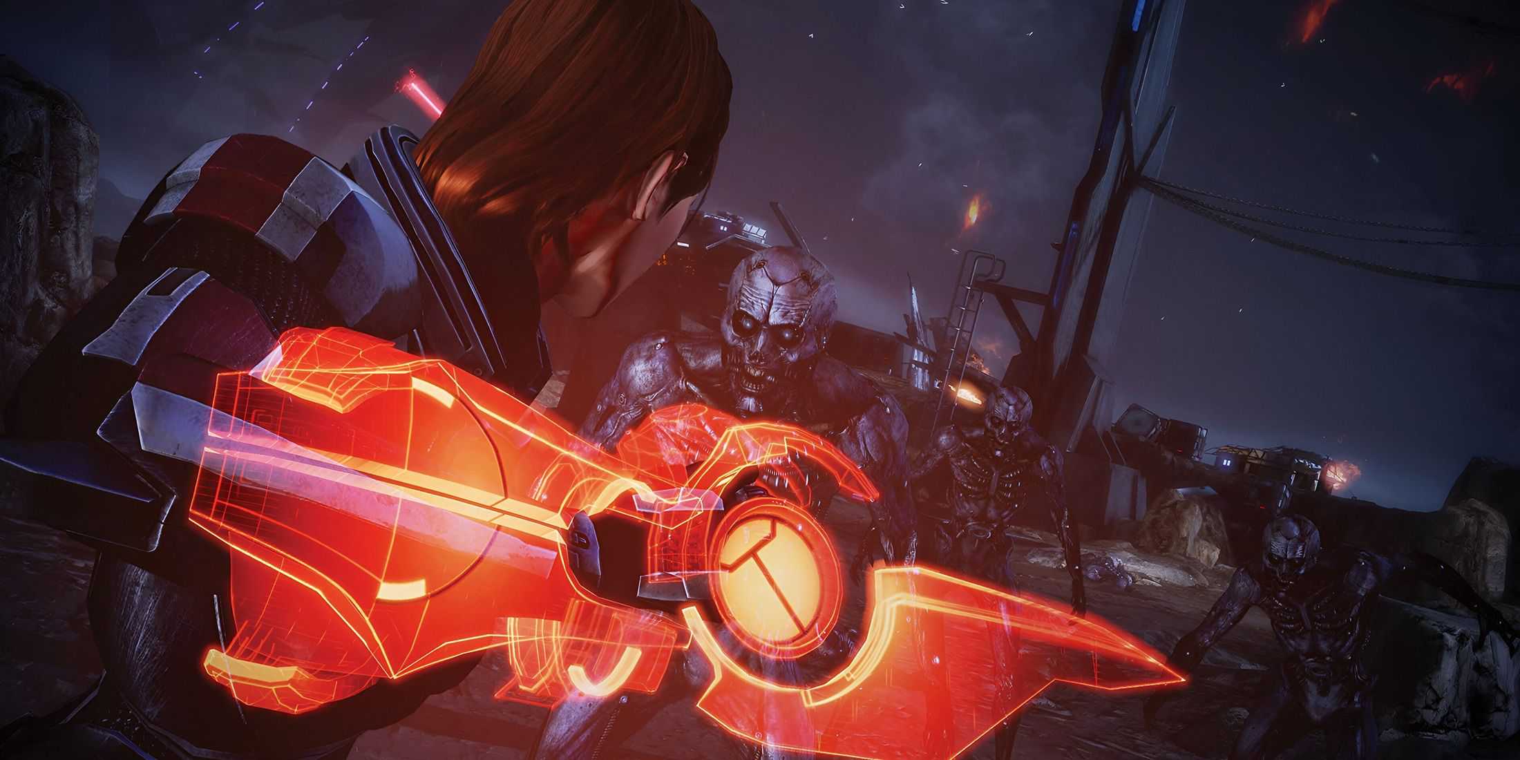 mass effect shepard fighting enemies