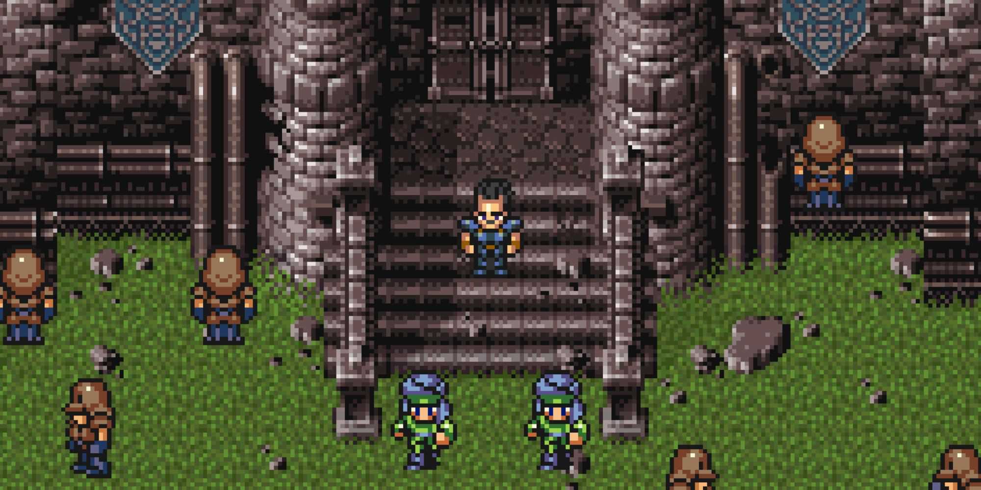 Exploring a castle as Cyan in Final Fantasy 6 (SNES)