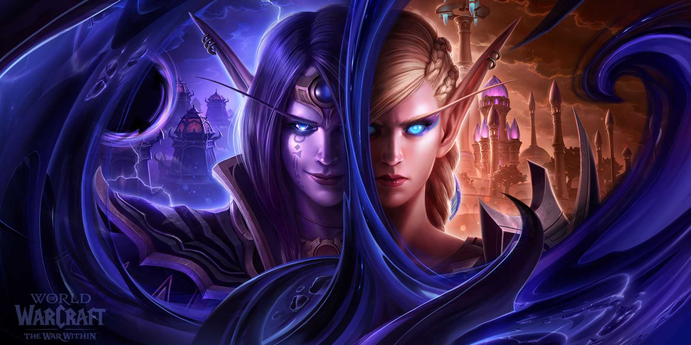 wow the war within key art with xal'atath and alleria