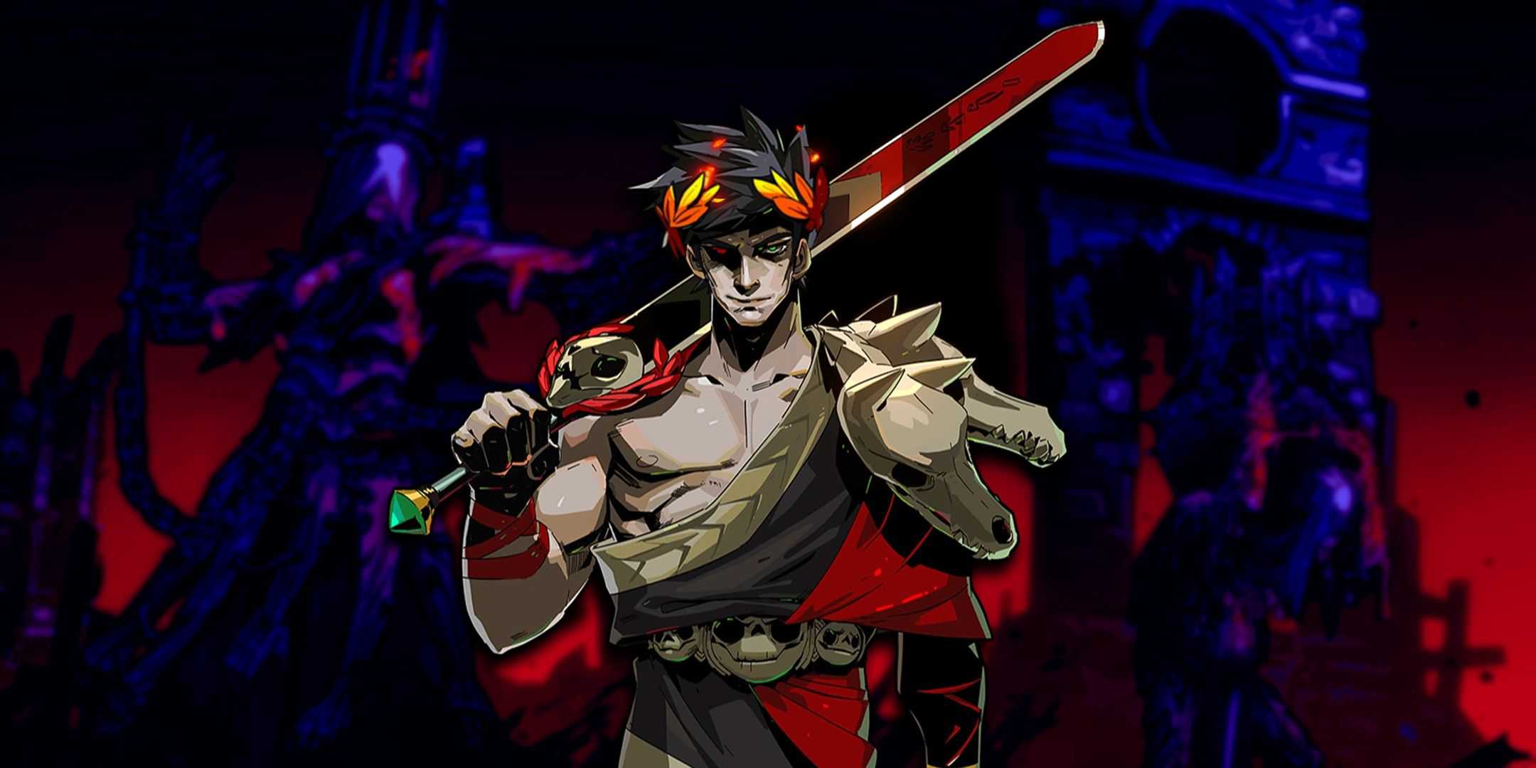 Zagreus holding a sword in the Darkest Dungeon world