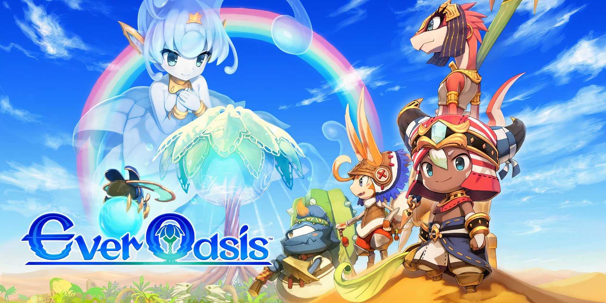 Arte promocional com personagens de Ever Oasis