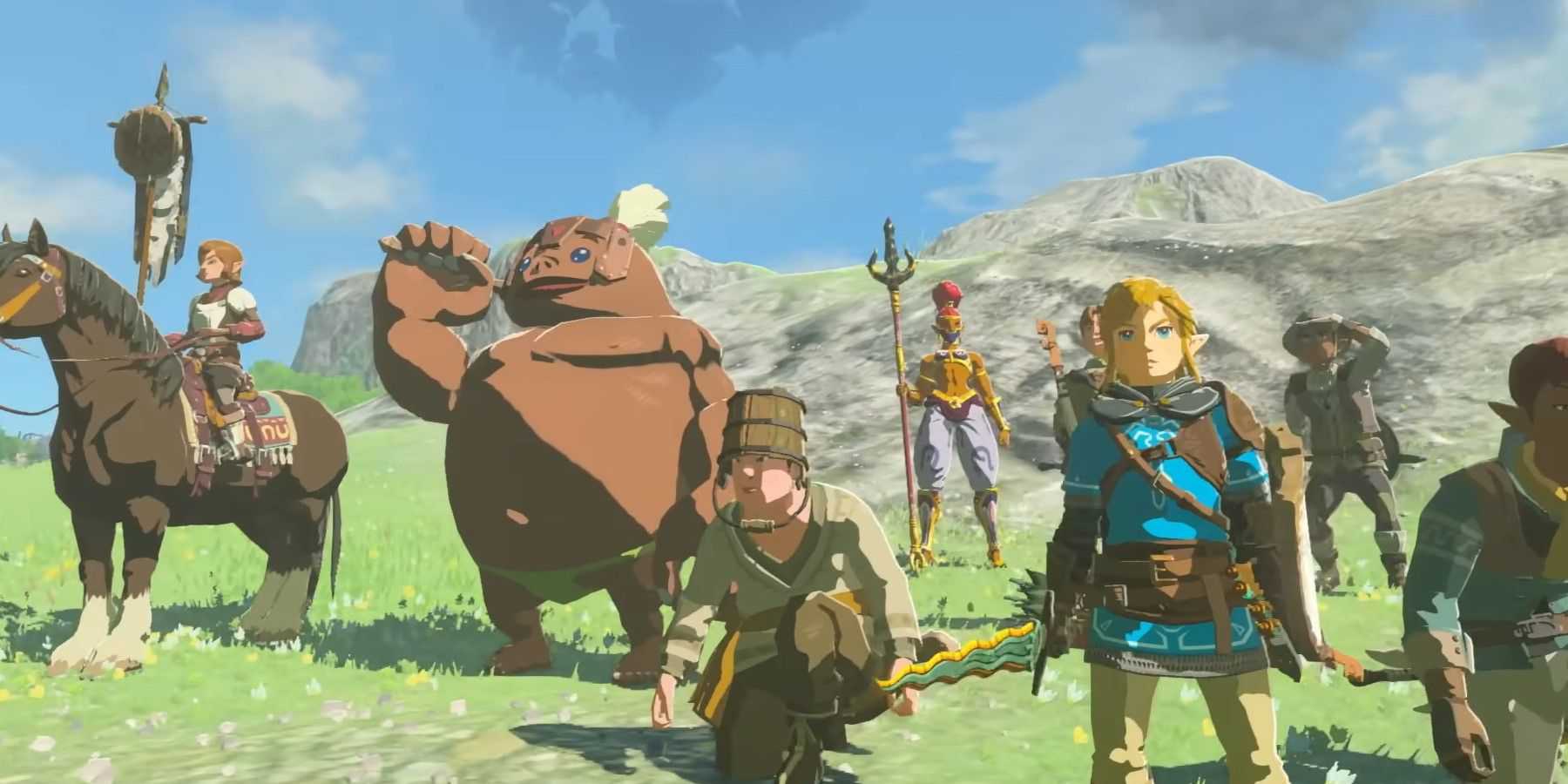 zelda-tears-of-the-kingdom-link-and-friends-goron-horse-hylians