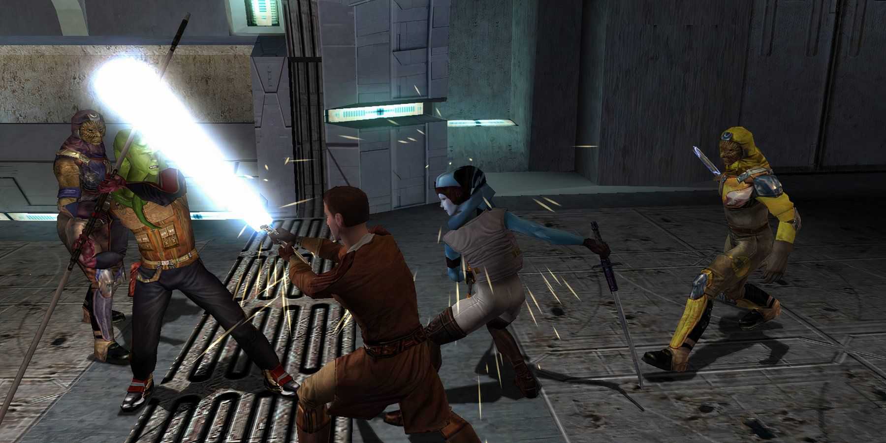 Star Wars Knights Of The Old Republic battle against Mandalorians