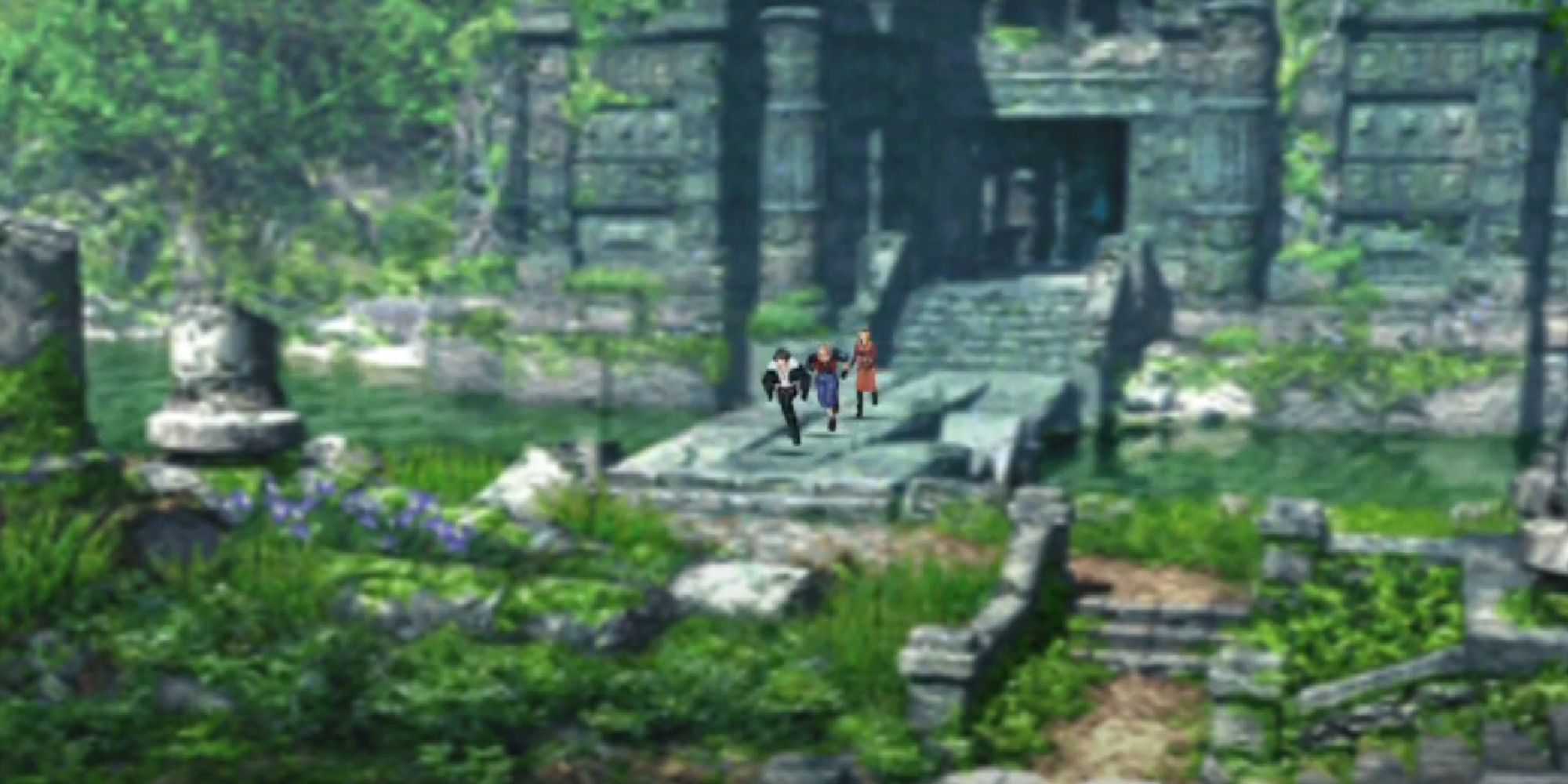 Final Fantasy 8 the party exploring the ruins