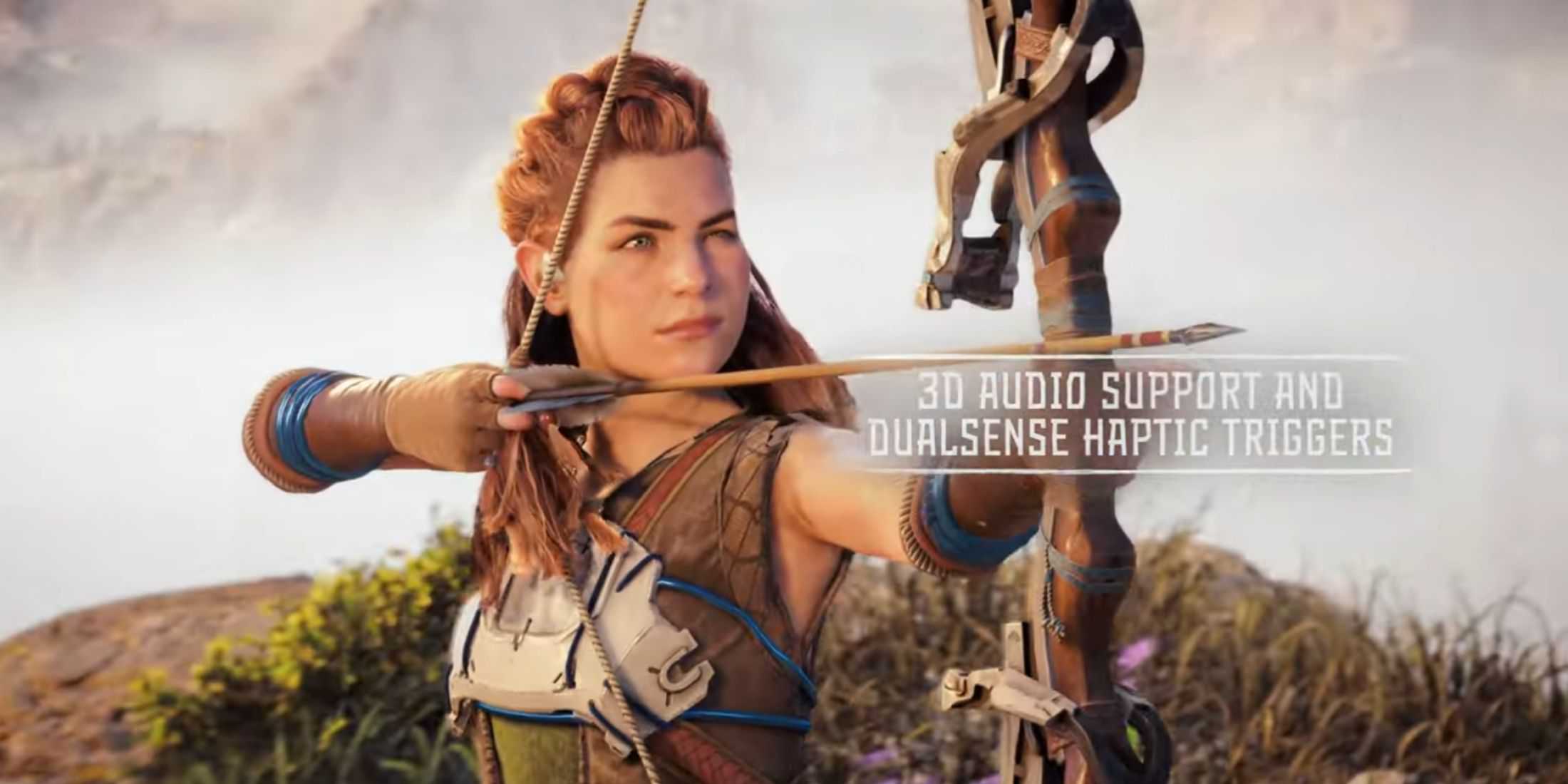 horizon zero dawn remastered aloy 3d audio support dualsense haptic triggers