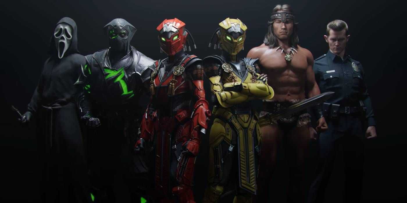 Ghostface, Noob Saibot, Sektor, Cyrax, Conan, and the T-1000 in Mortal Kombat 1's Khaos Reigns trailer