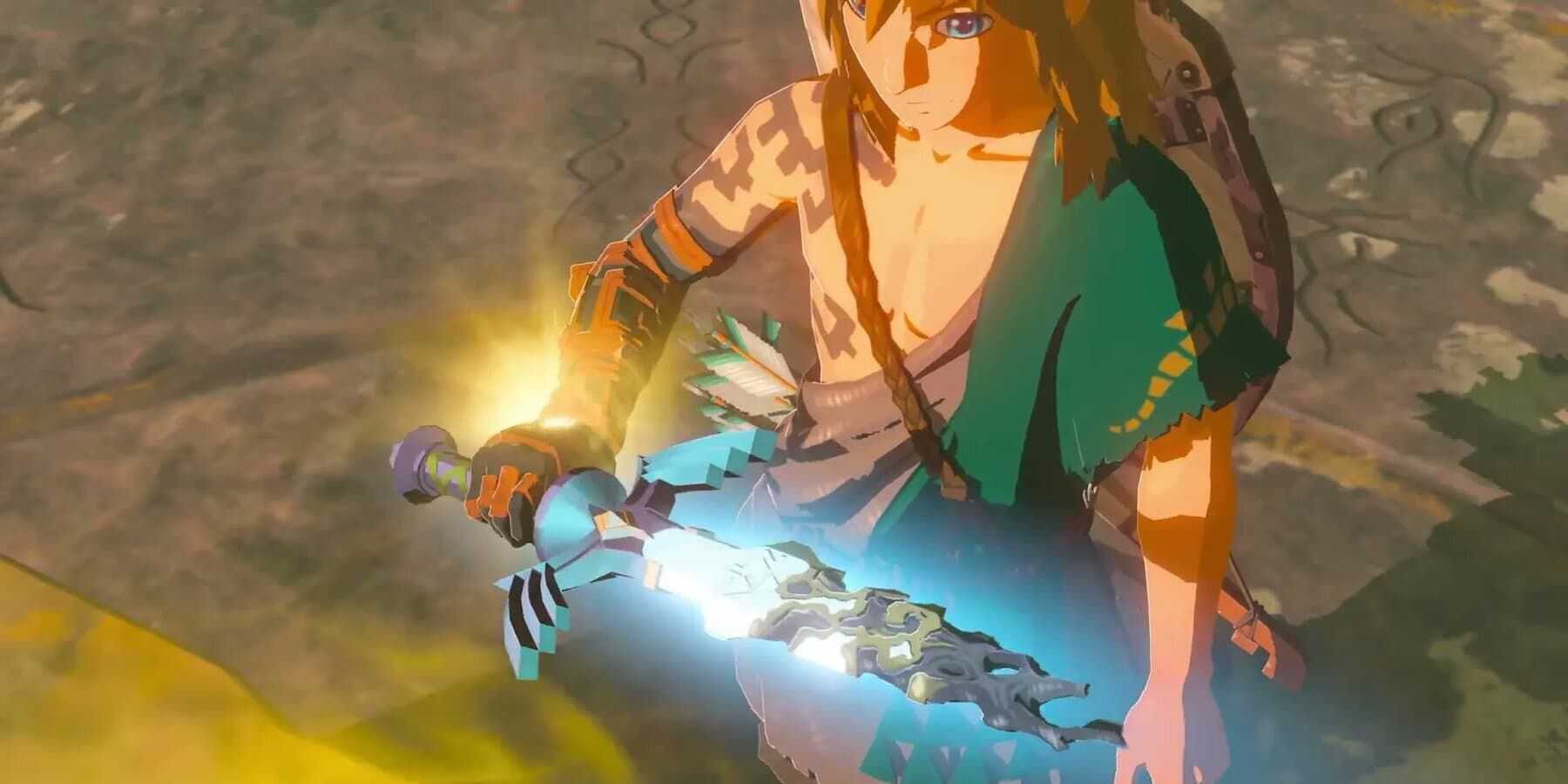 a lenda de zelda lágrimas do reino decaído mestre espada vitral