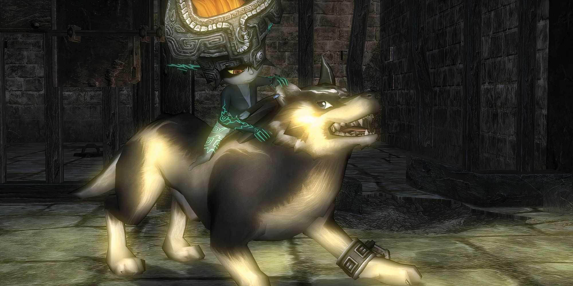 Midna Riding on Wolf Link in The Legend of Zelda Twilight Princess