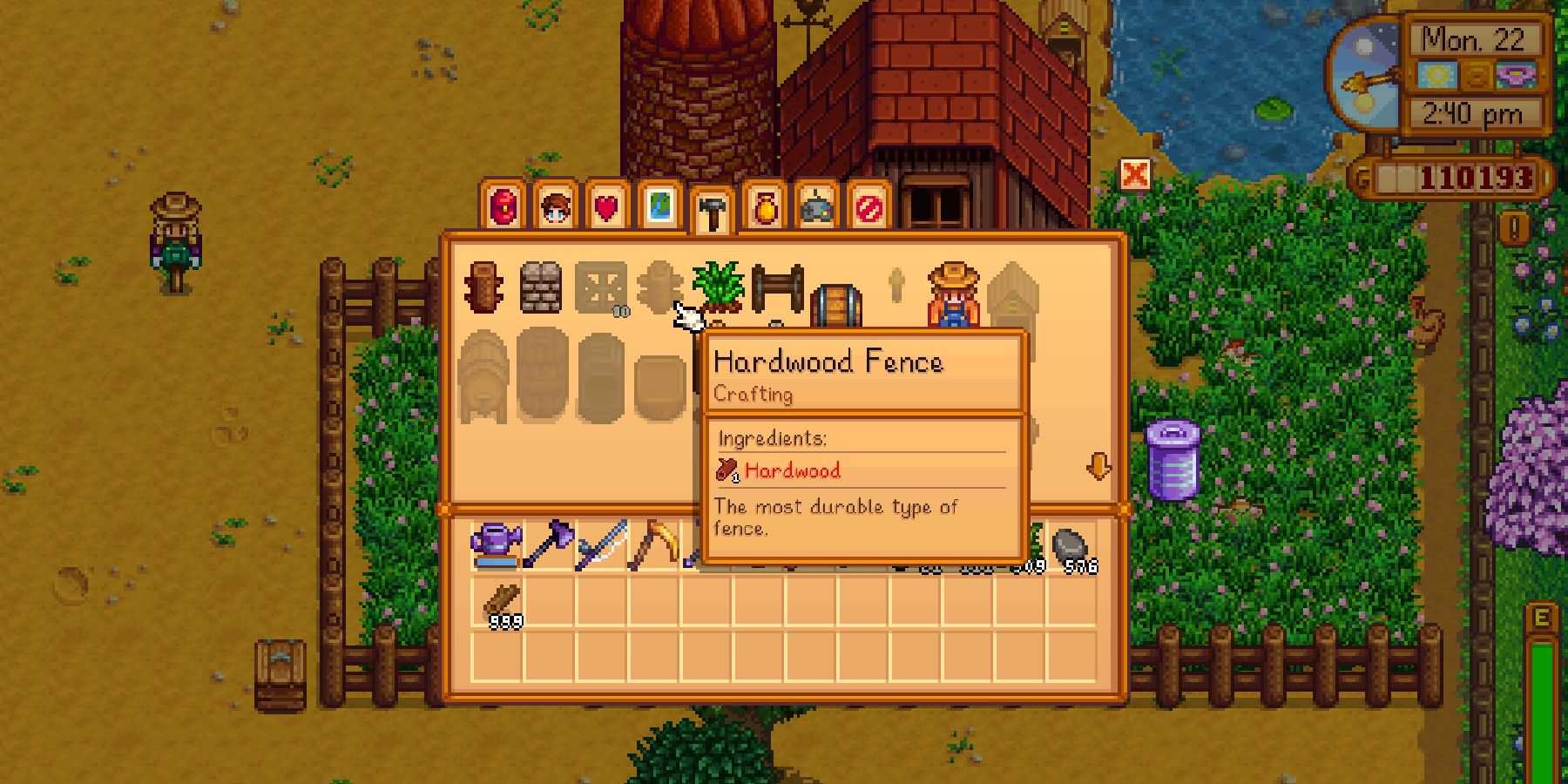 Custos das cercas de Stardew Valley