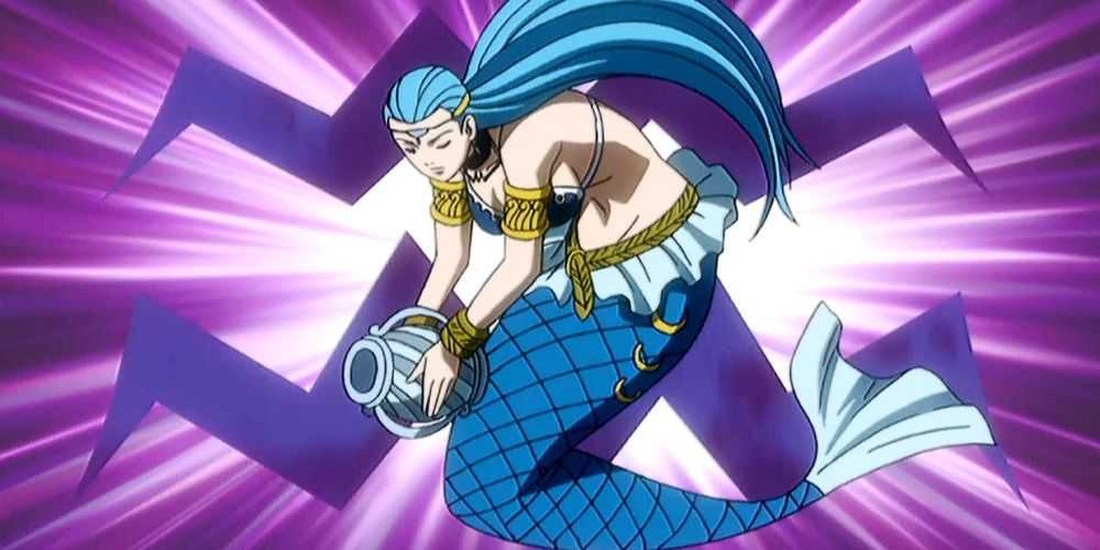 Aquarius sendo invocado pela primeira vez no anime Fairy Tail