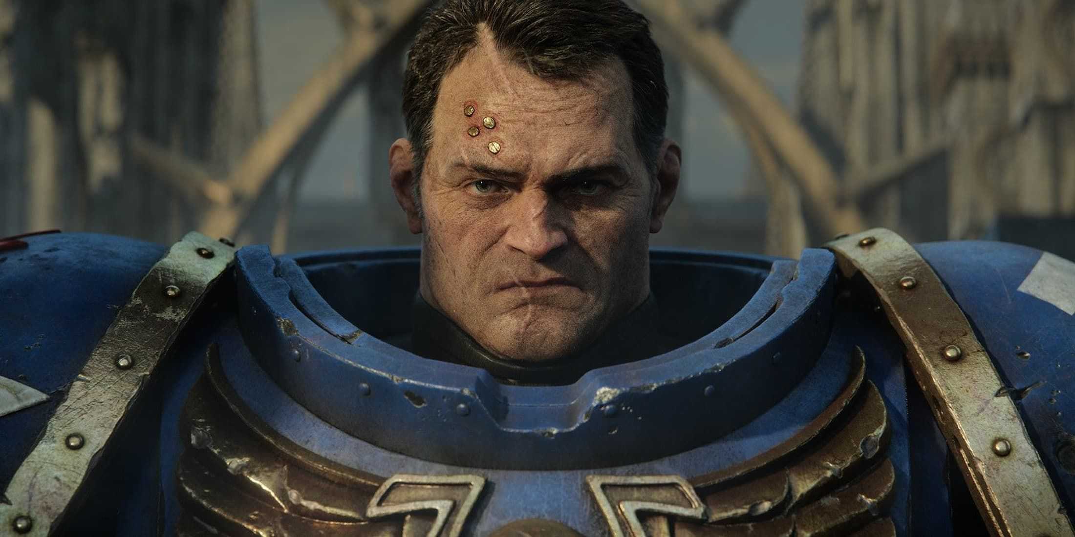 Titus With His Helmet Off In Ultramarine Armor 