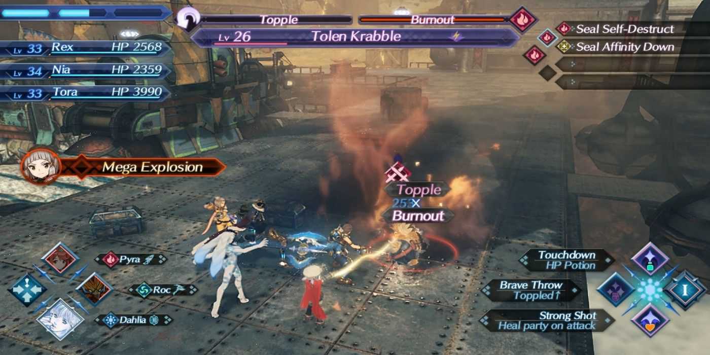 Xenoblade Chronicles 2's combat in industrial setting