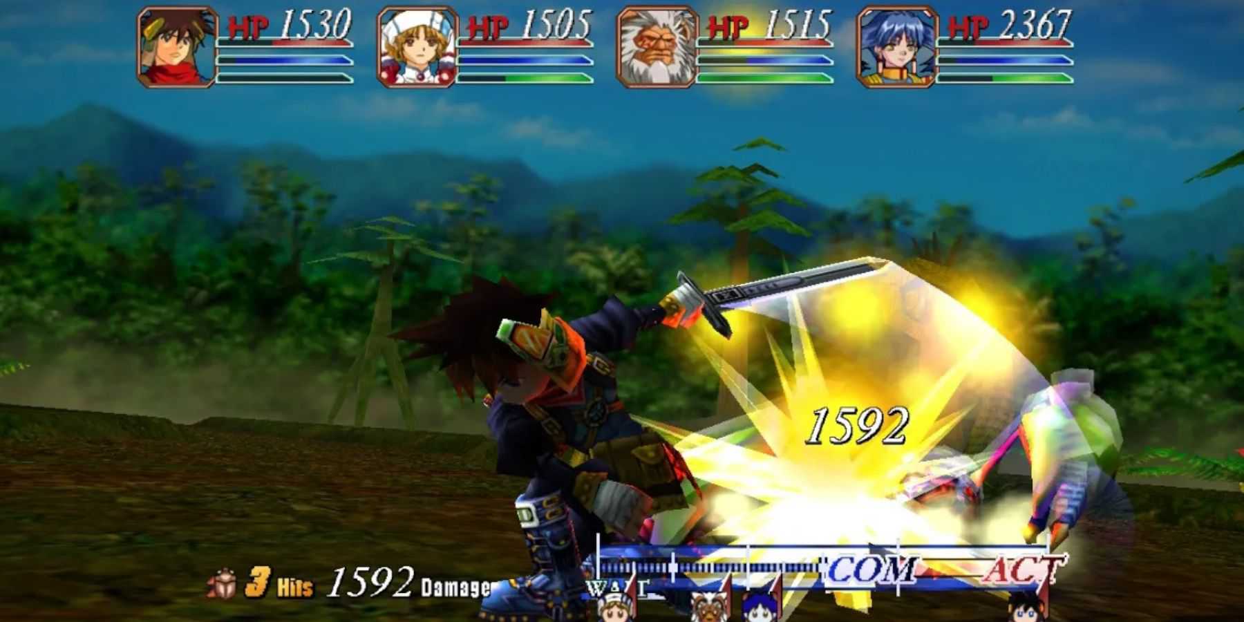 Grandia 2 Ryudo in combat